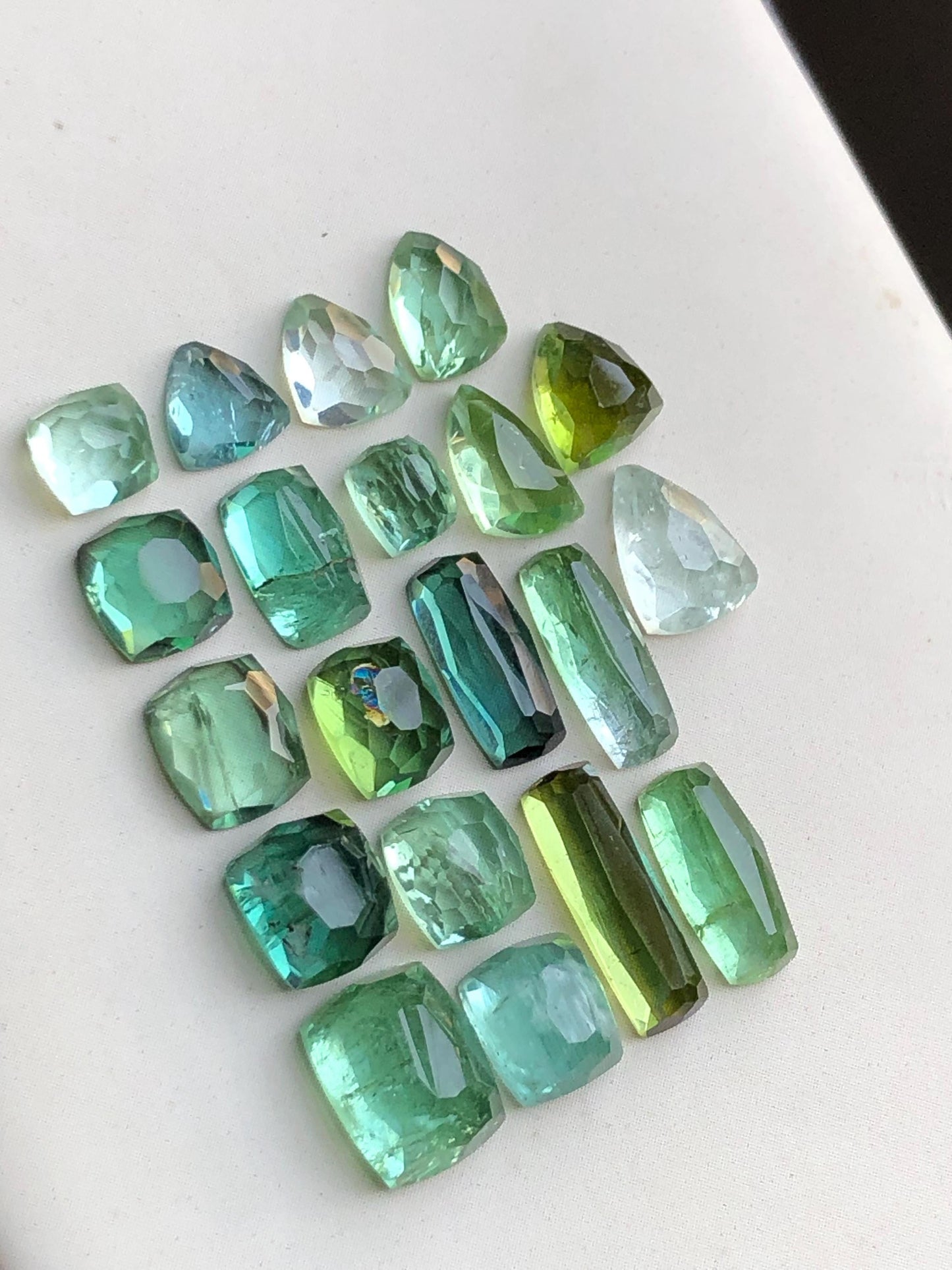 26.30 carats Bluish green tourmaline rose cuts lot origin Afghanistan kunar mine