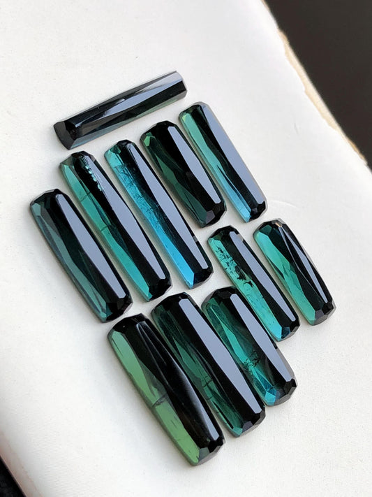 31.20 carats Dark blue tourmaline rose cuts lot origin Afghanistan