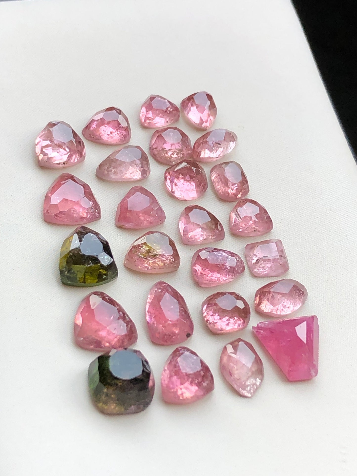 pink tourmaline rose cuts 28 carats