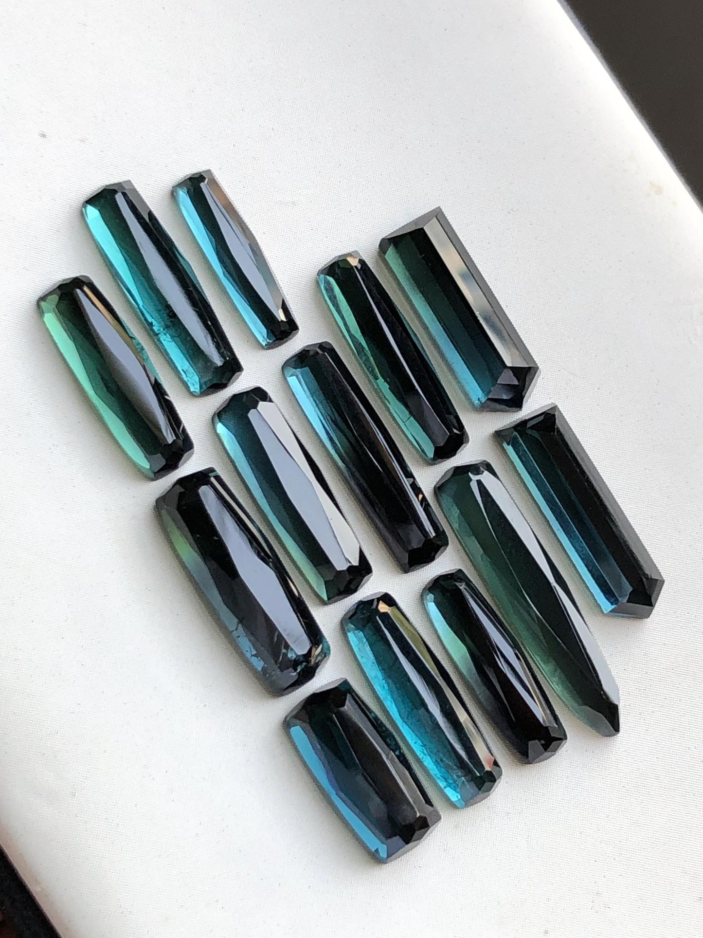 26.60 Dark blue tourmaline rose cuts lot origin Afghanistan kunar mine