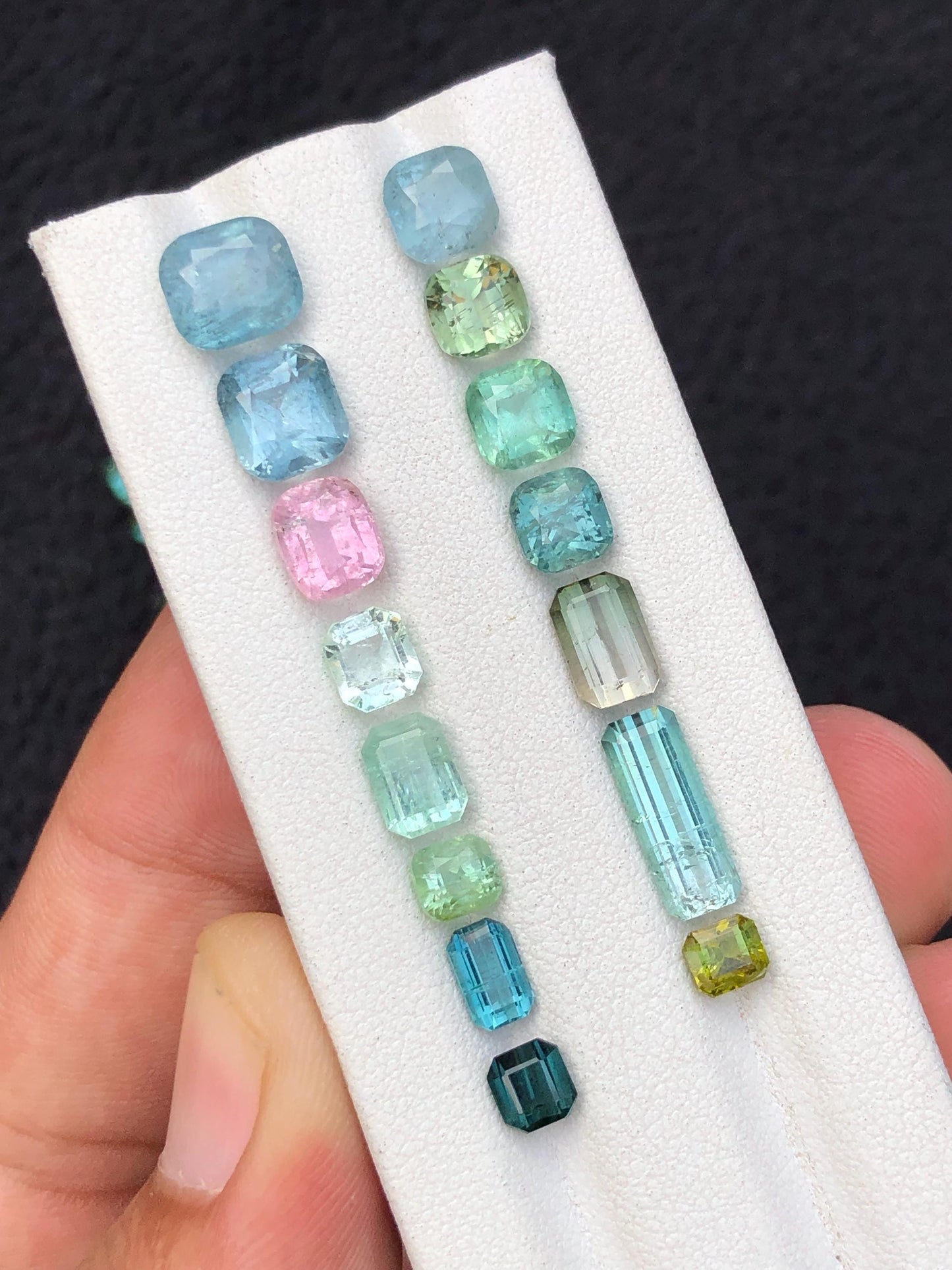 18.50 carats Faceted tourmaline lot origin Afghanistan