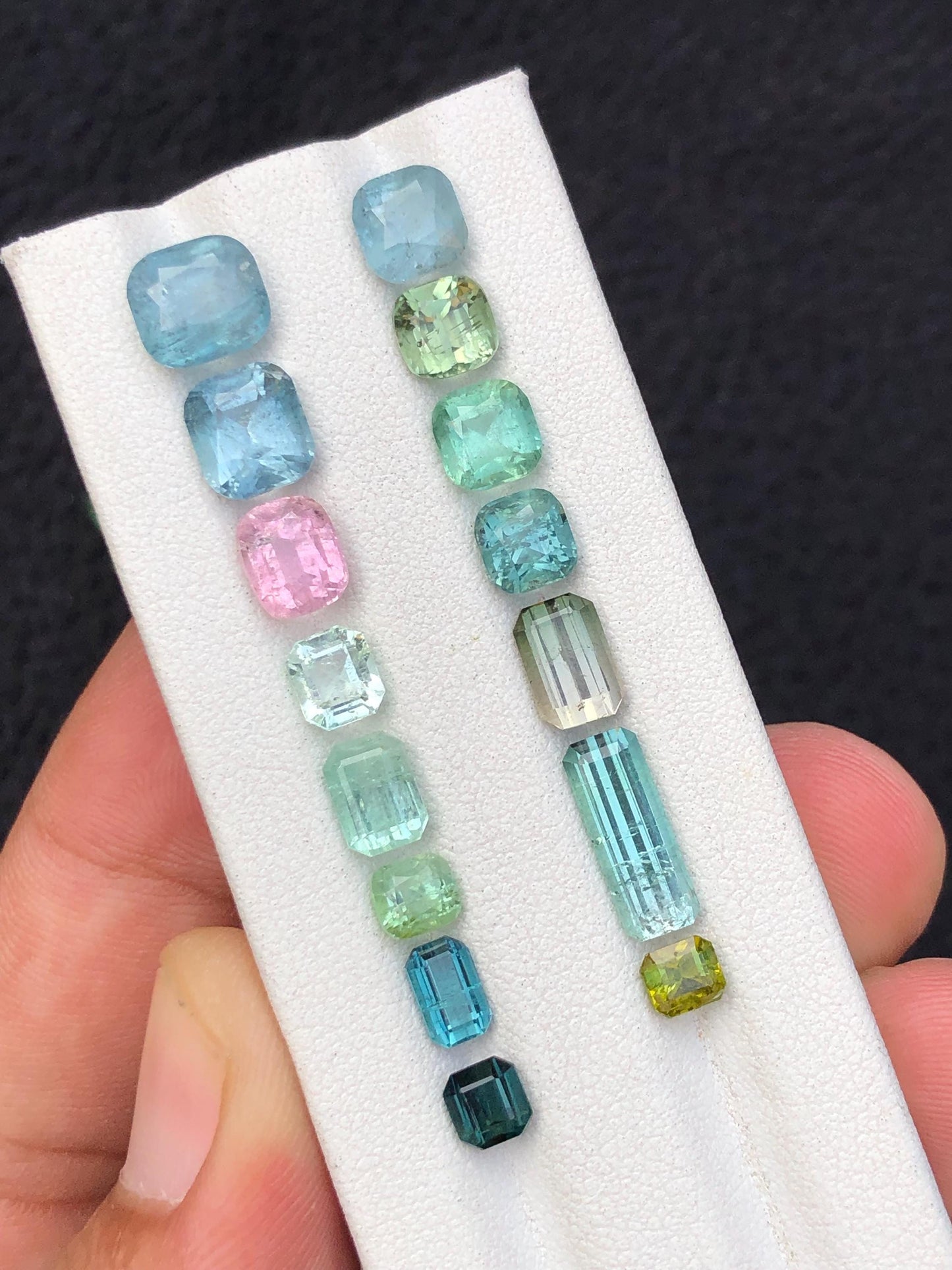 18.50 carats Faceted tourmaline lot origin Afghanistan