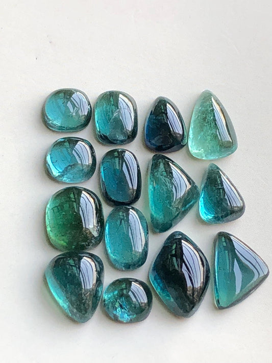 28 carats blue tourmaline cabochons lot origin Afghanistan