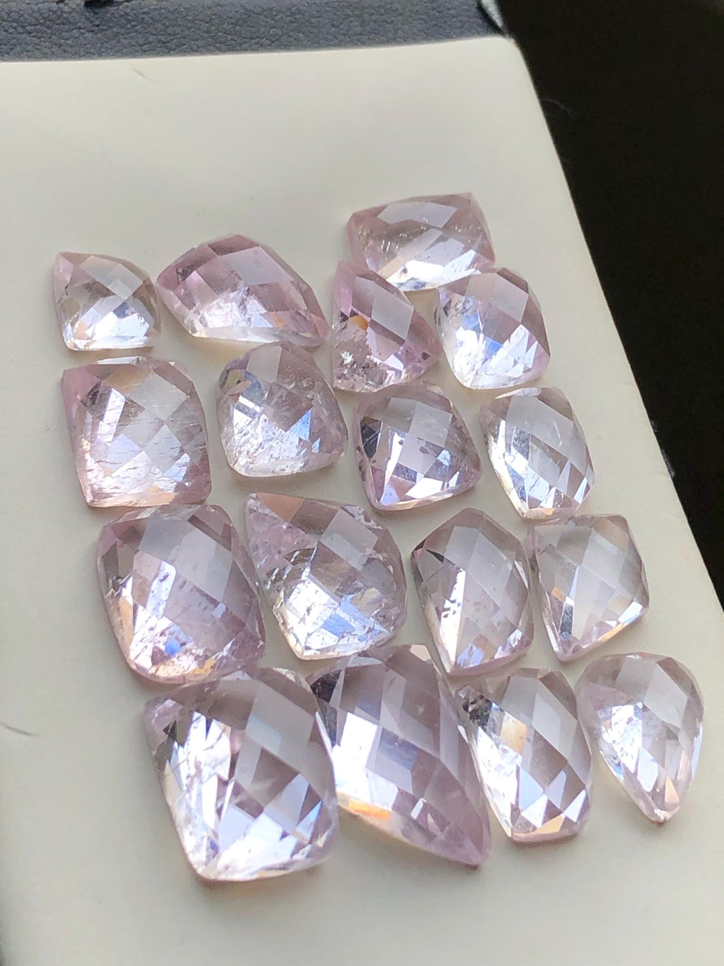 105 carats Kunzite rose cuts lot