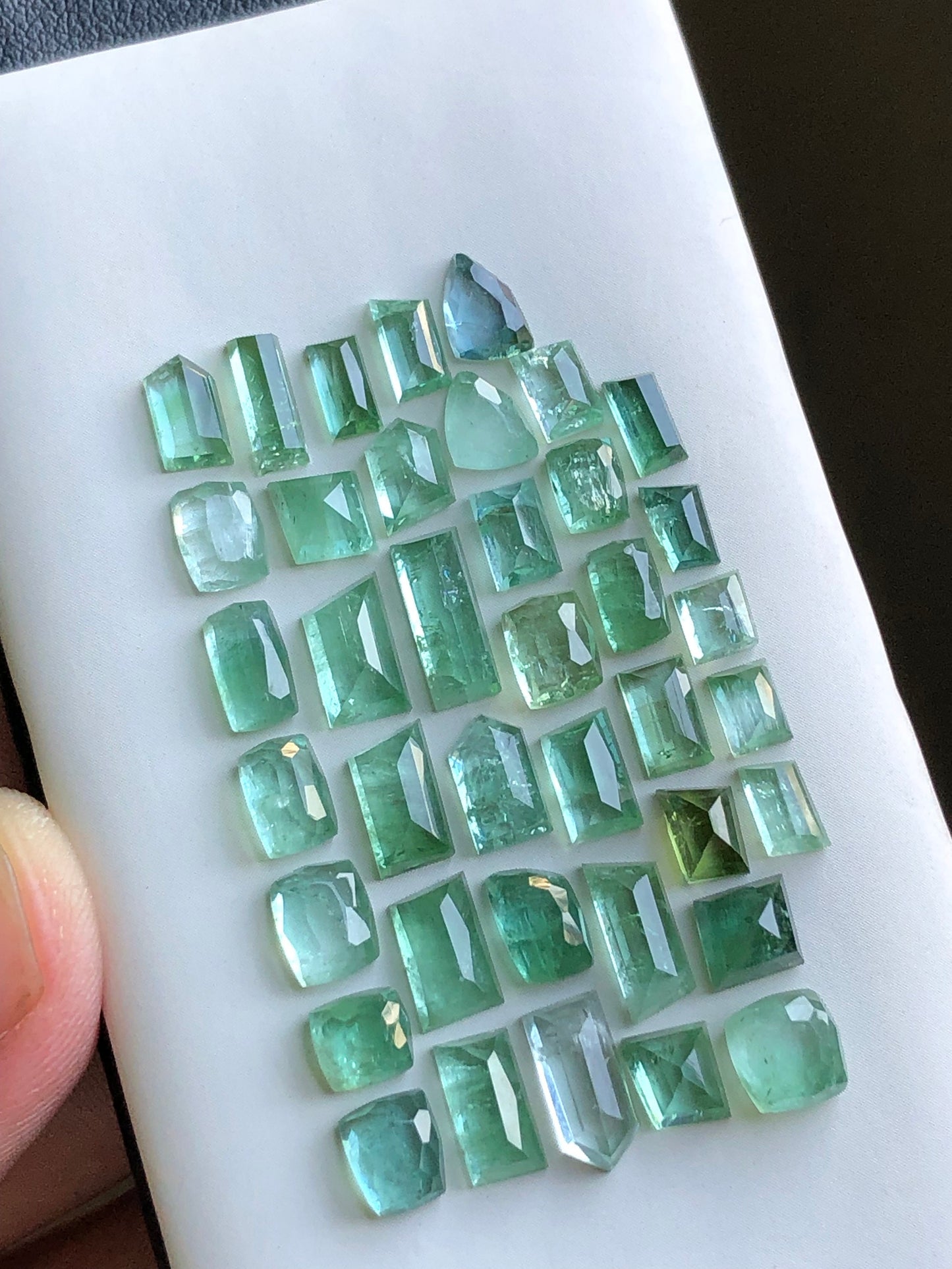 Mint green tourmaline rose cut lot 33.40 carats