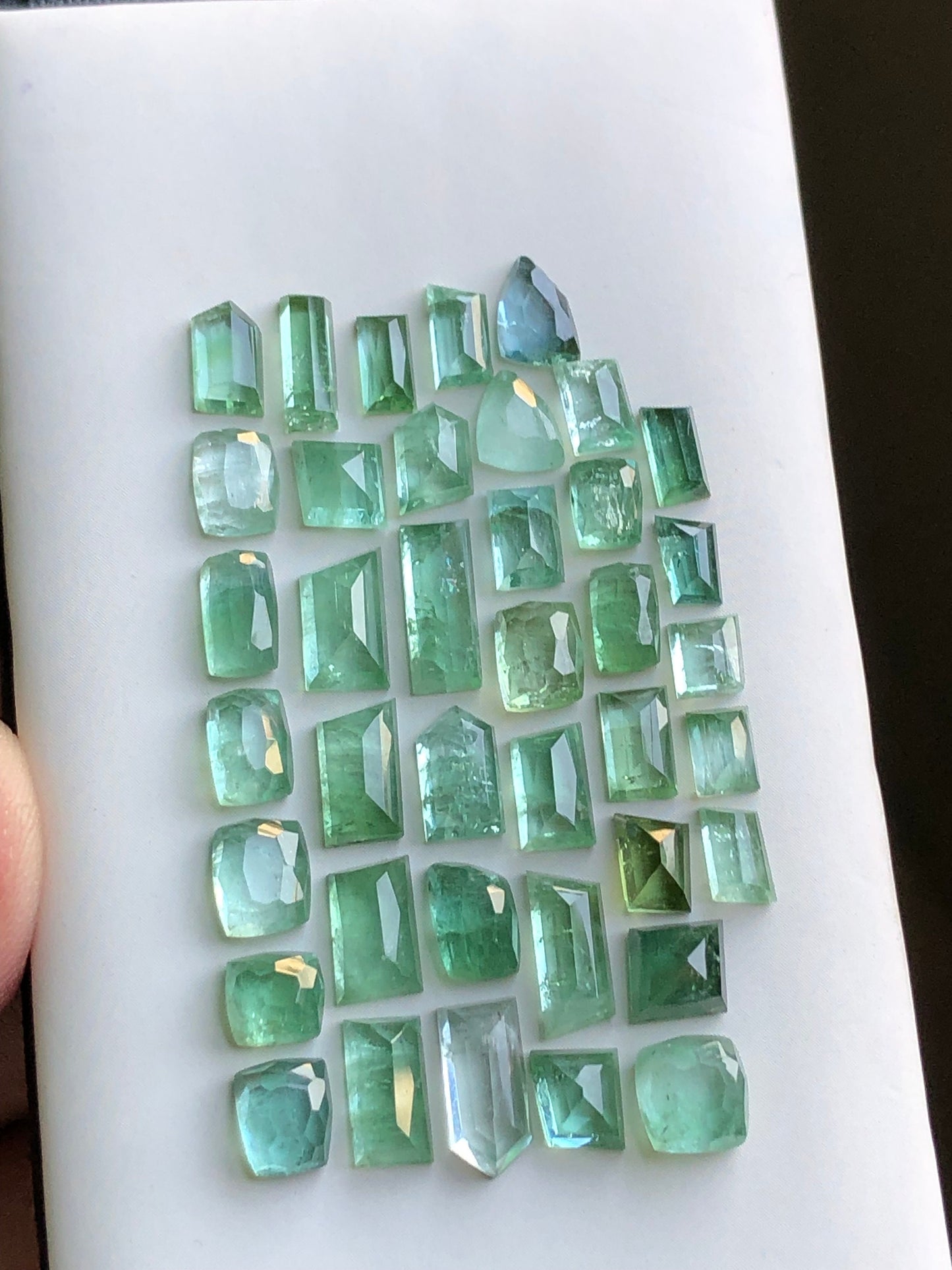 Mint green tourmaline rose cut lot 33.40 carats