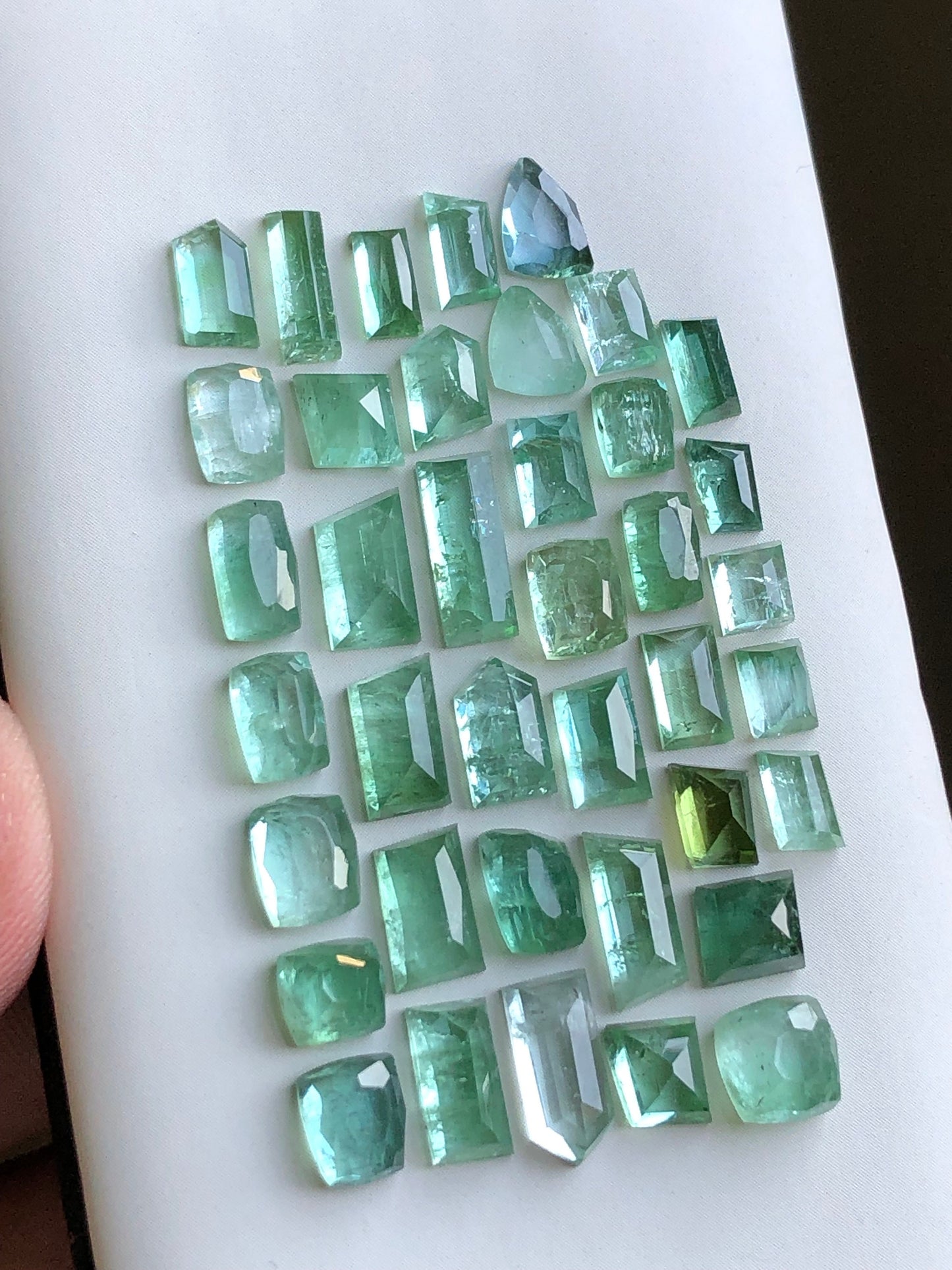 Mint green tourmaline rose cut lot 33.40 carats