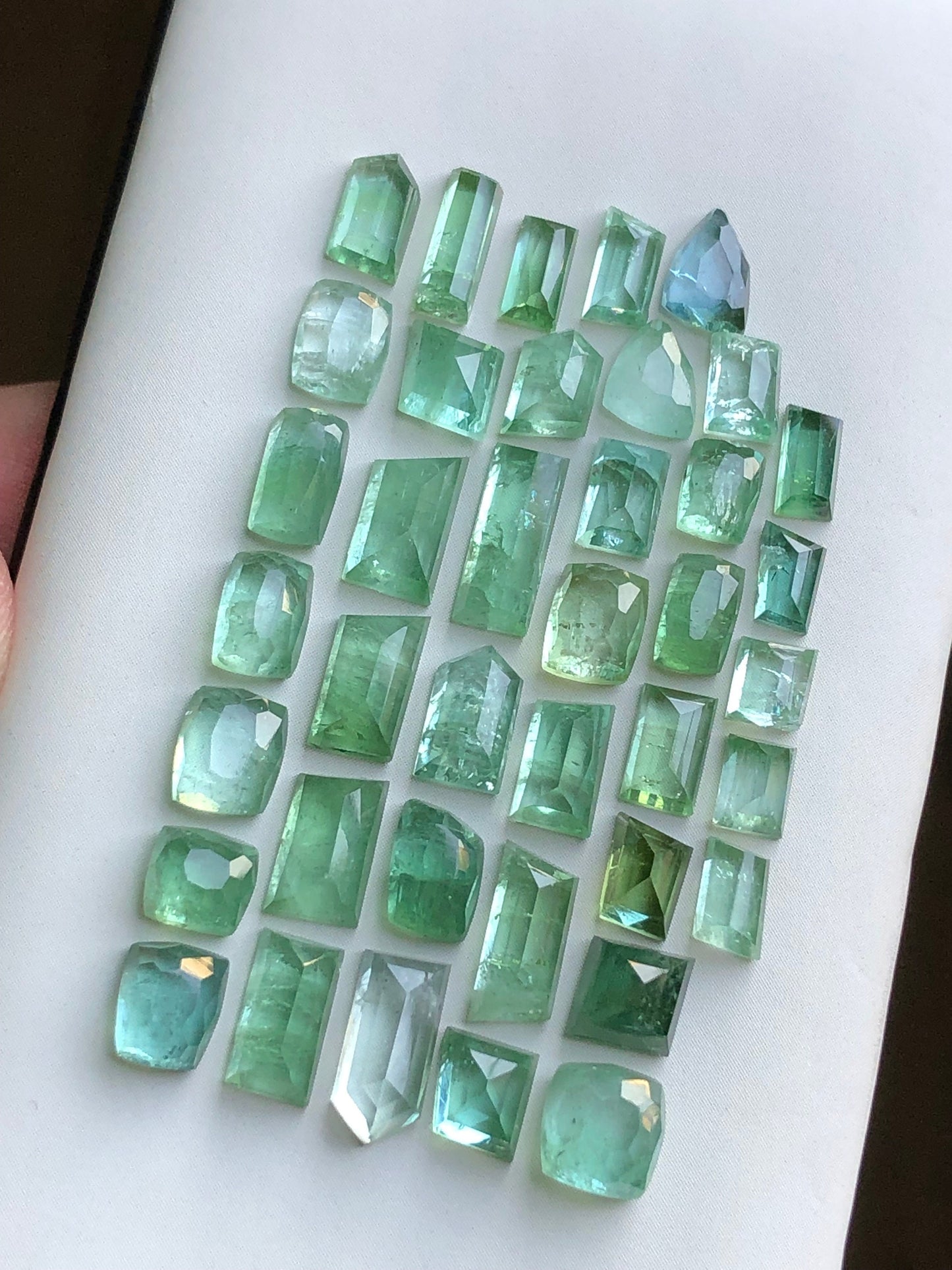 Mint green tourmaline rose cut lot 33.40 carats