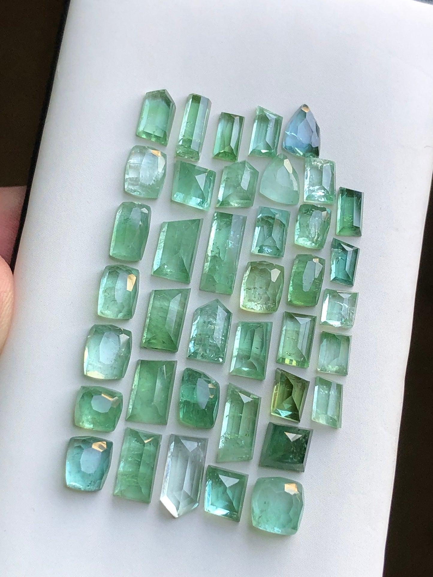 Mint green tourmaline rose cut lot 33.40 carats