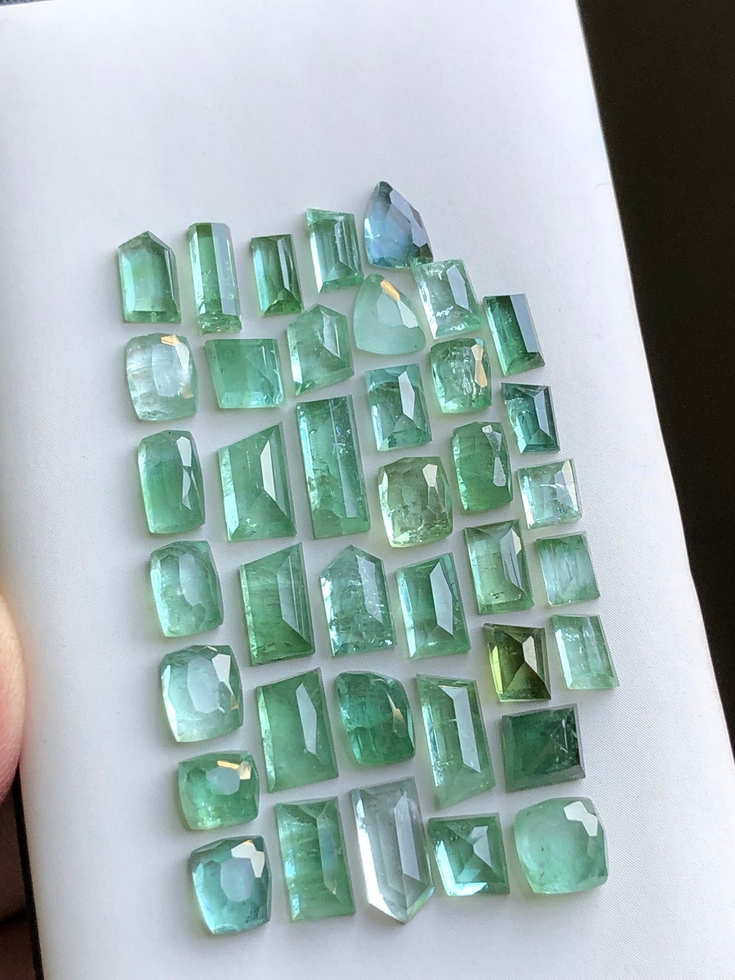 Mint green tourmaline rose cut lot 33.40 carats