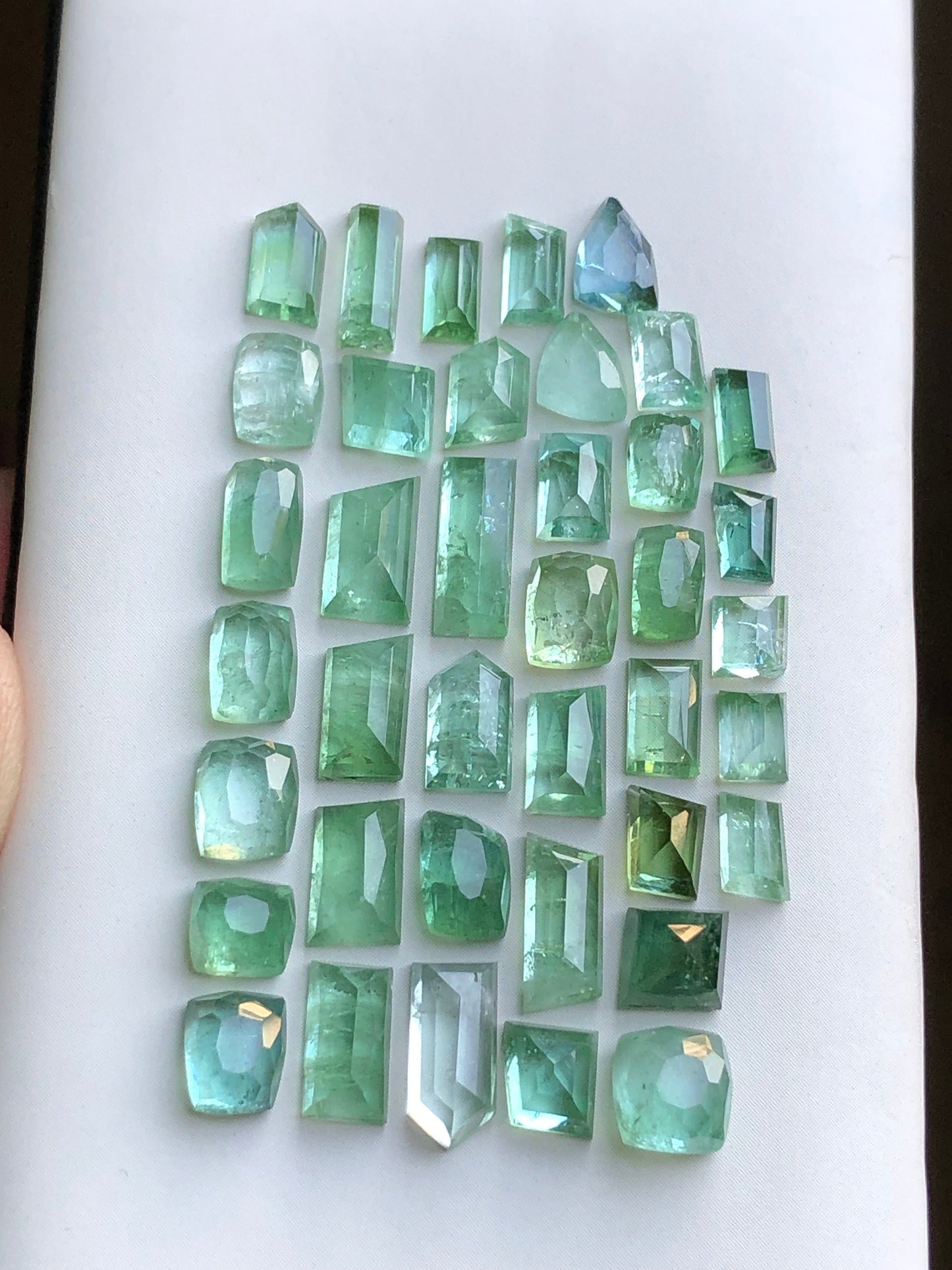 Mint green tourmaline rose cut lot 33.40 carats