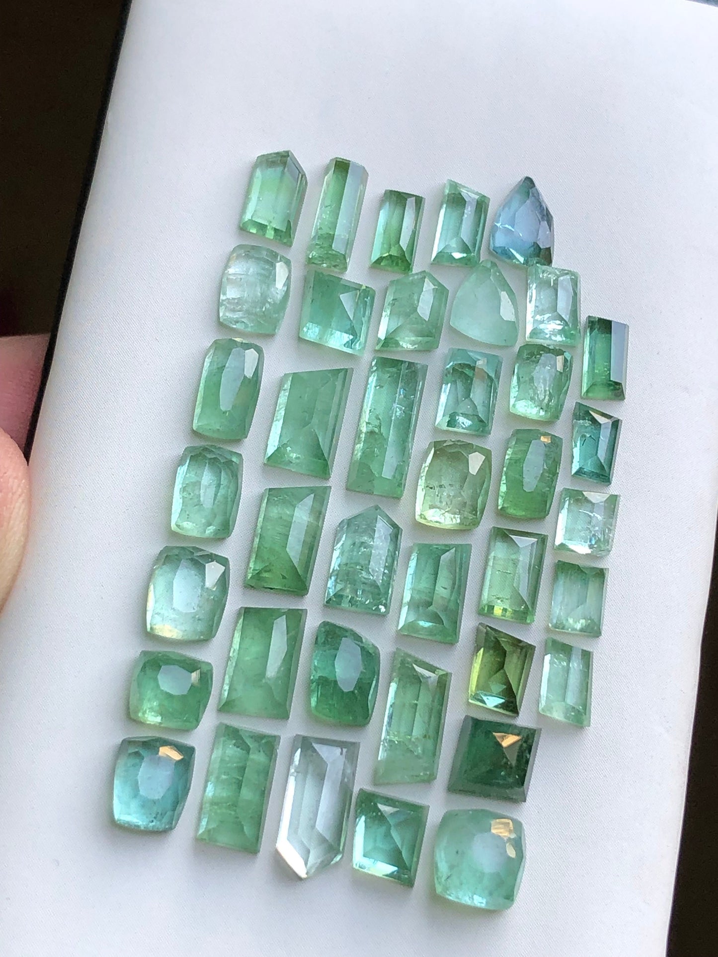 Mint green tourmaline rose cut lot 33.40 carats