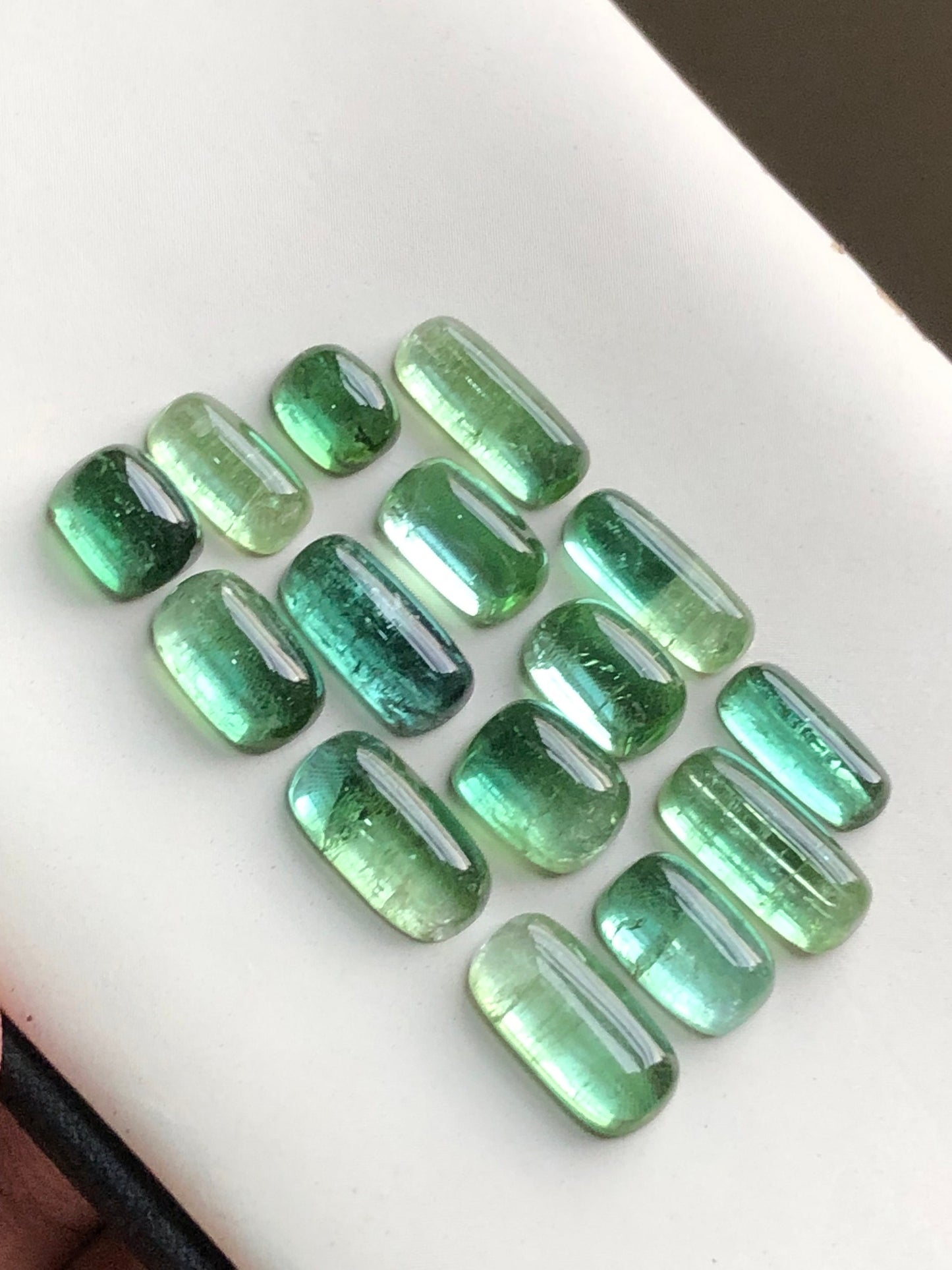 Natural bluish green tourmaline cabochons lot 31.40 carats