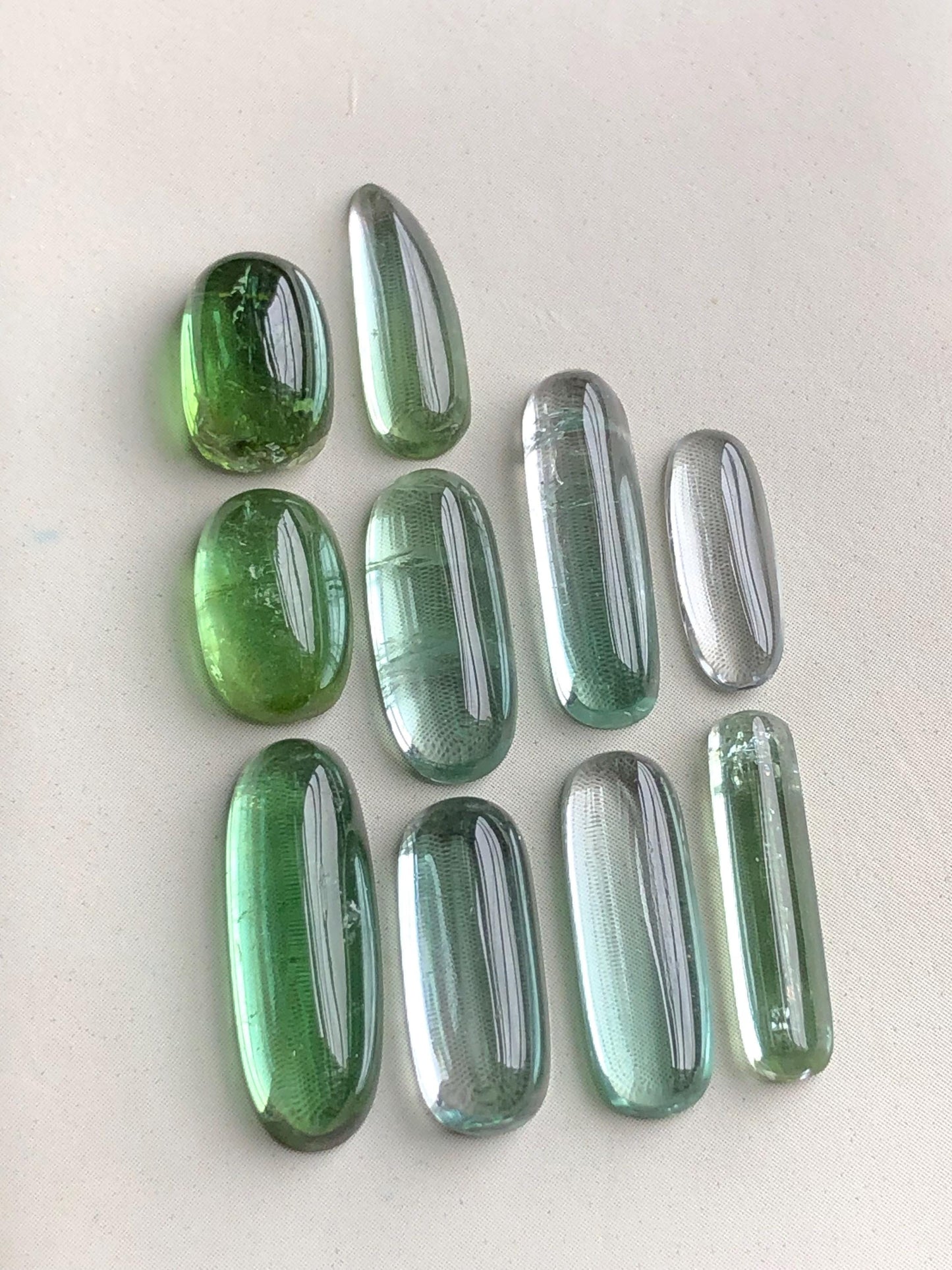 27.20 carats Sea foam tourmaline cabochons lot