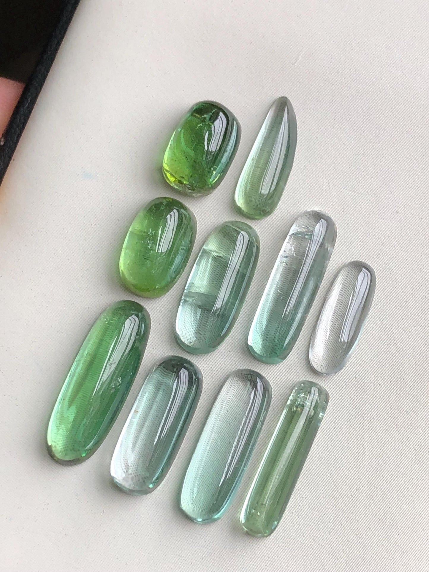 27.20 carats Sea foam tourmaline cabochons lot