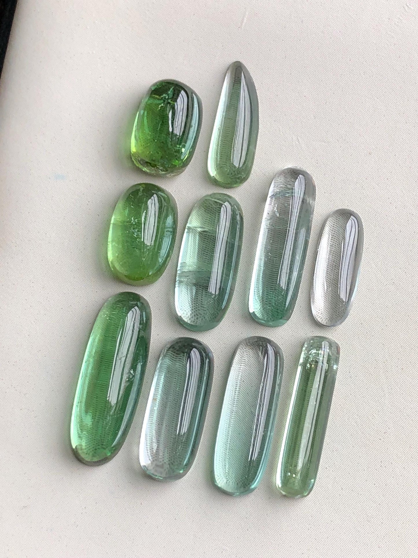 27.20 carats Sea foam tourmaline cabochons lot