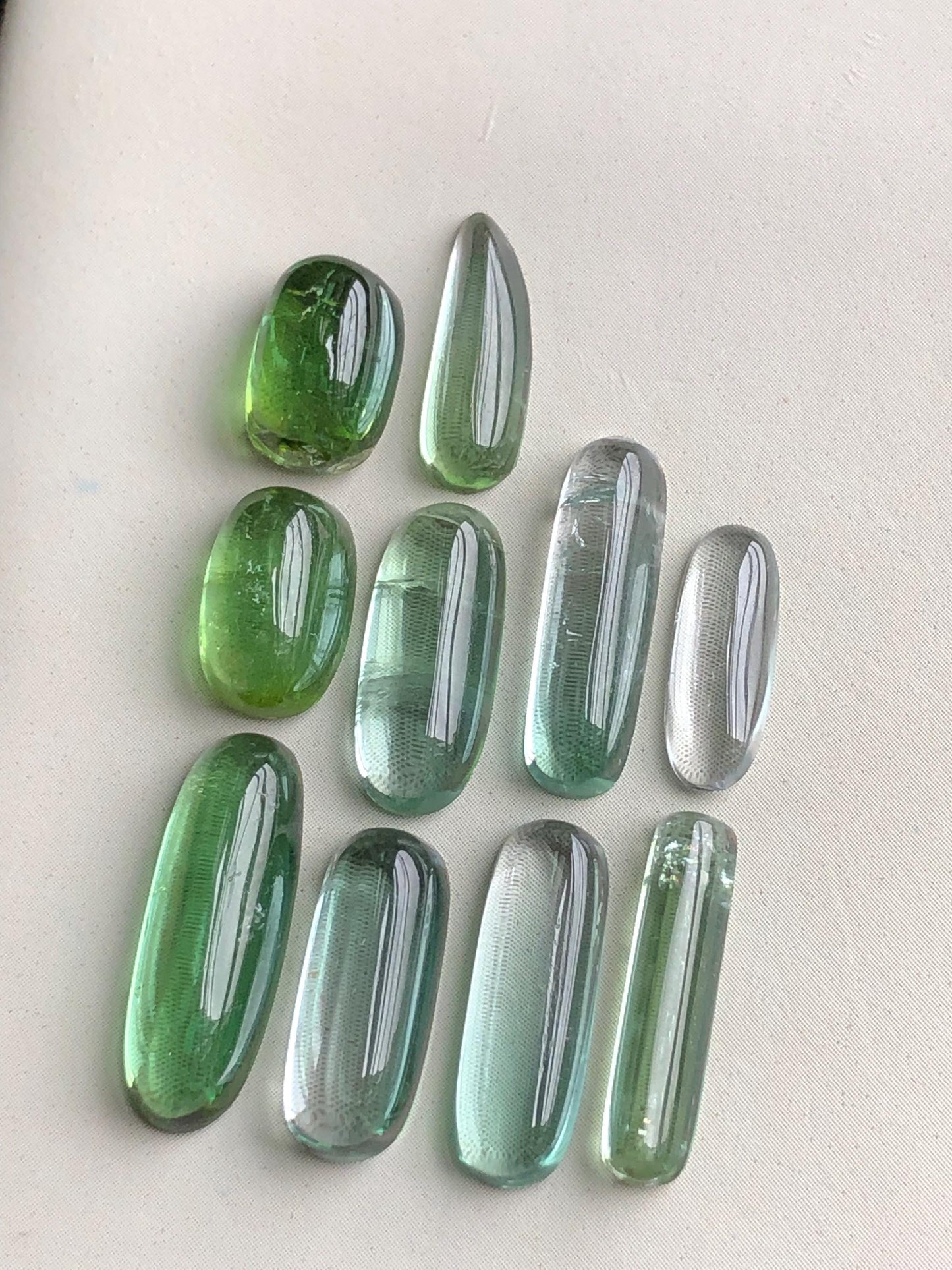 27.20 carats Sea foam tourmaline cabochons lot