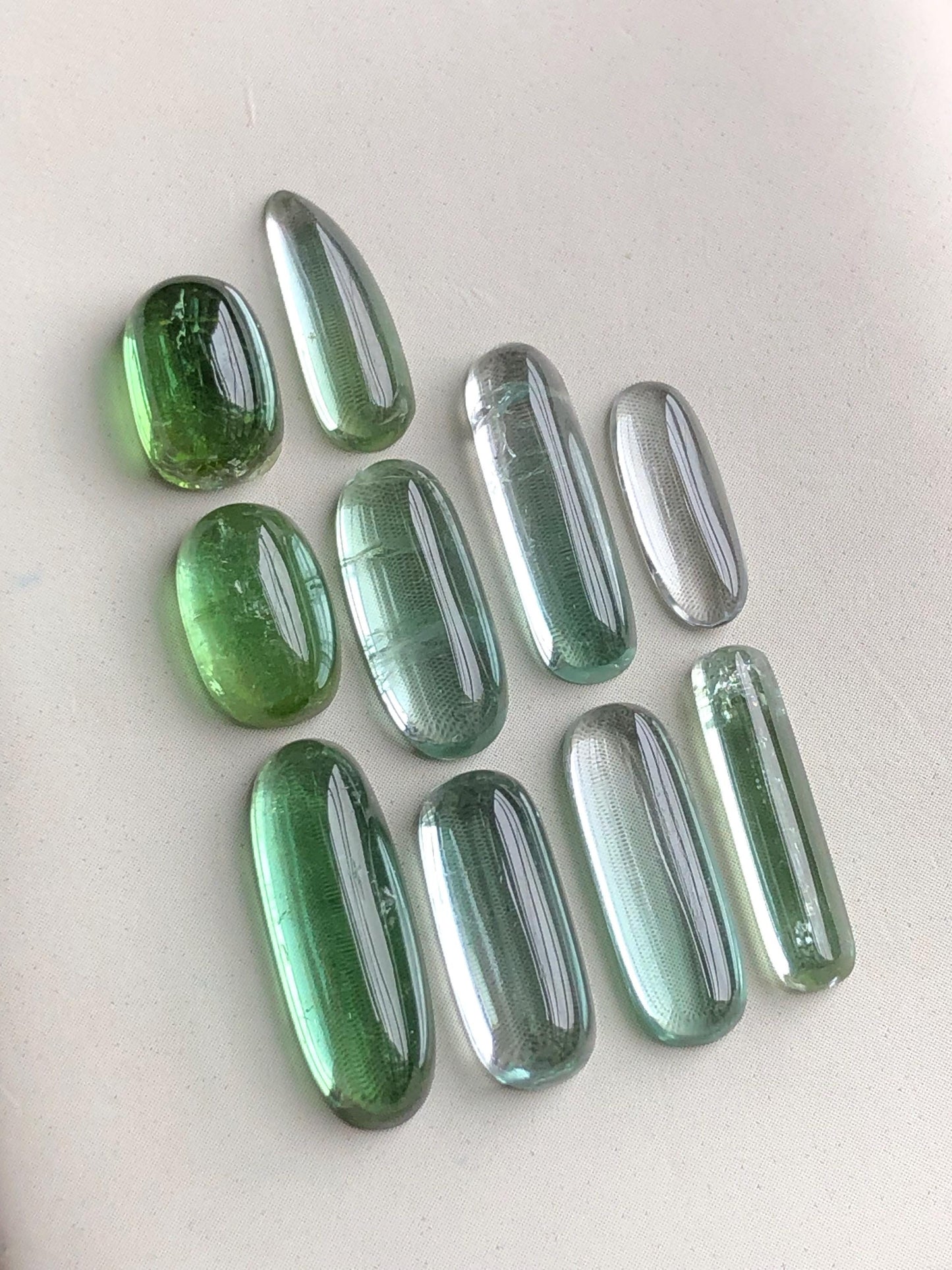 27.20 carats Sea foam tourmaline cabochons lot