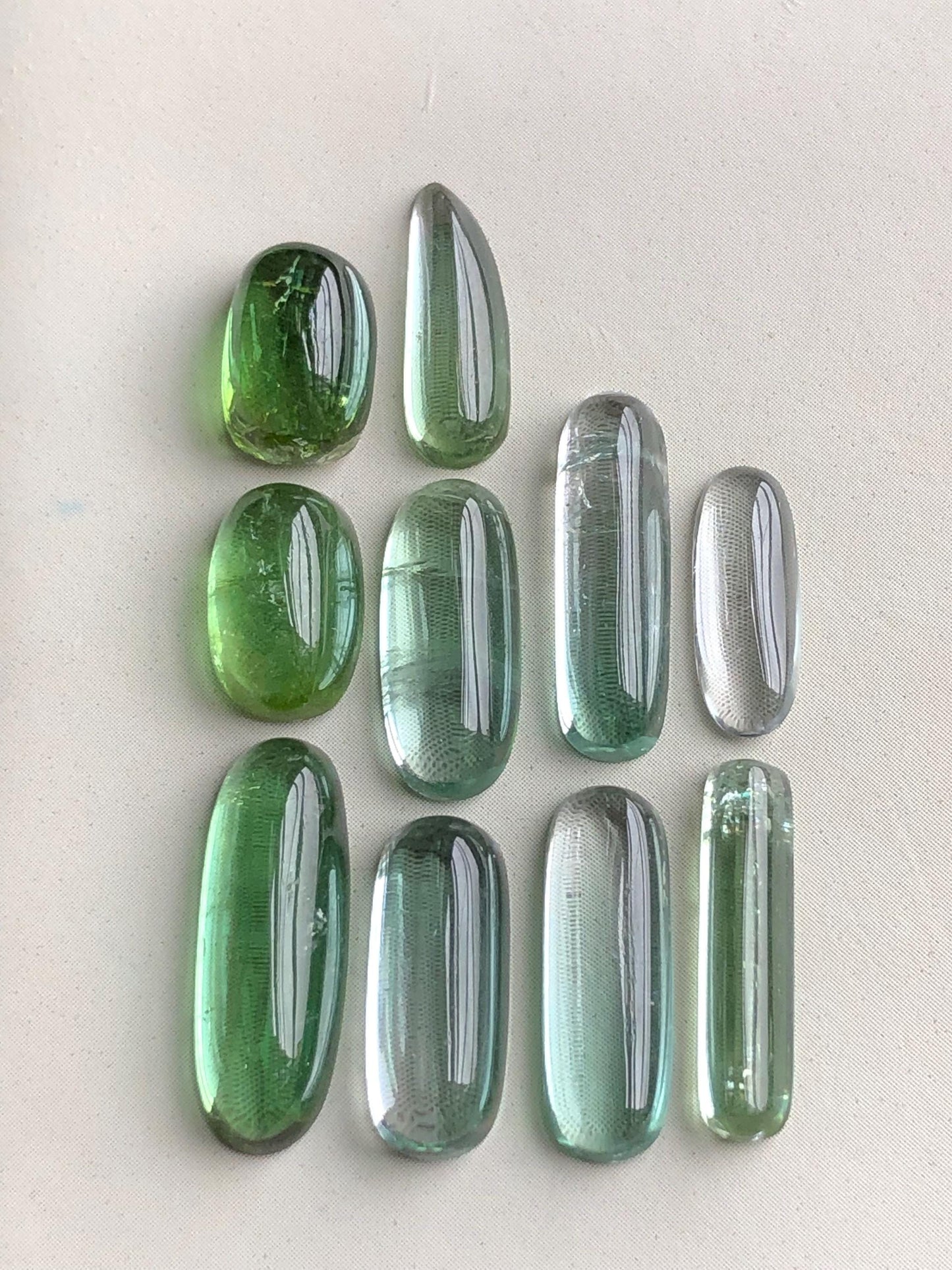 27.20 carats Sea foam tourmaline cabochons lot