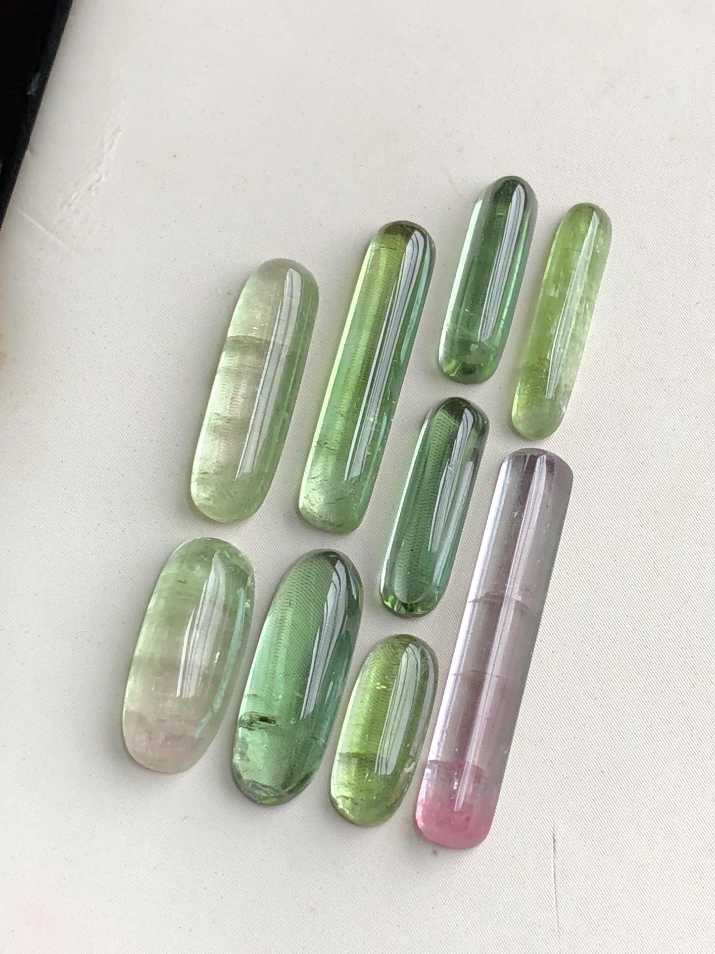 23.90 carats Green tourmaline cabochons lot origin Afghanistan