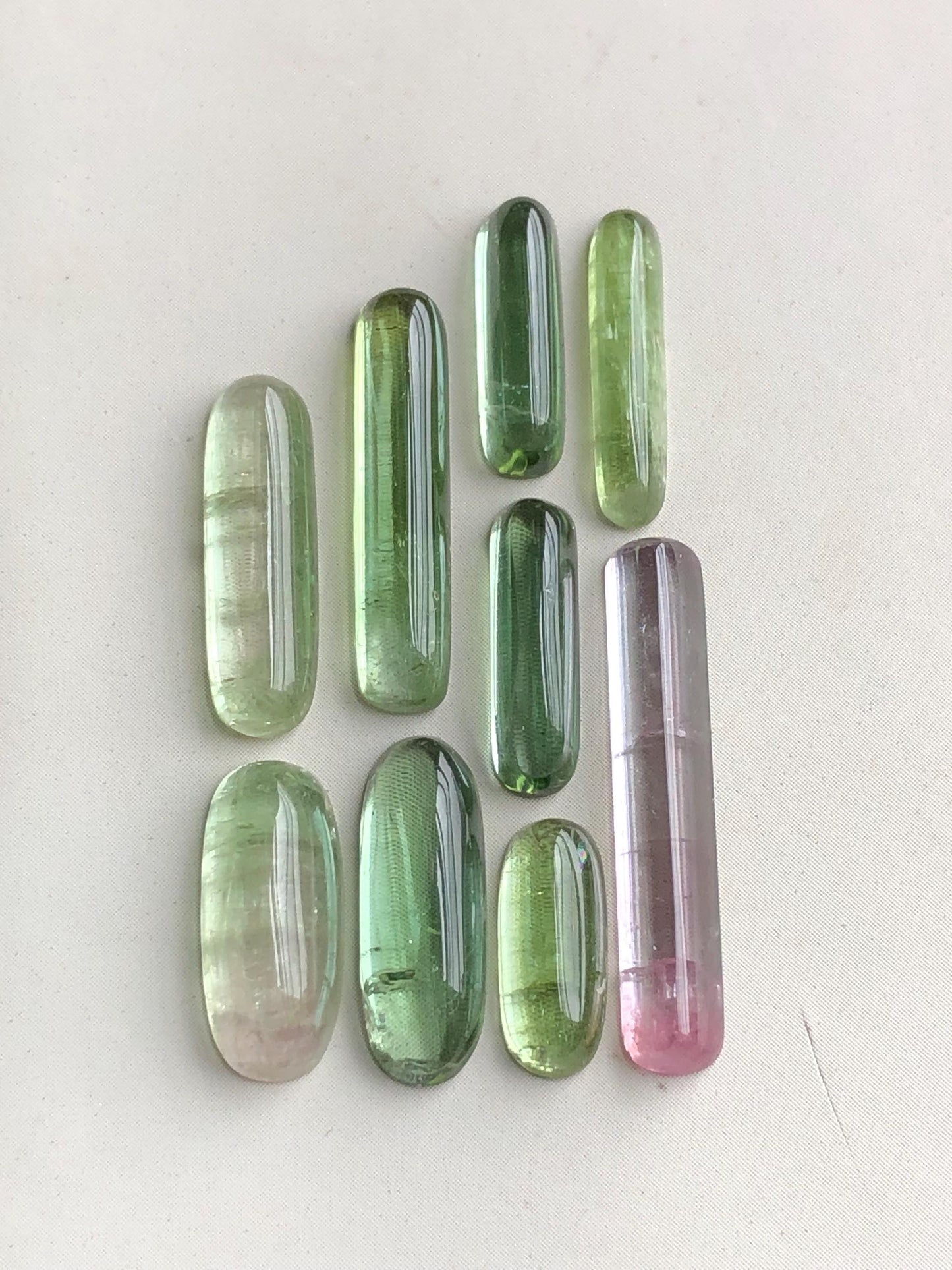 23.90 carats Green tourmaline cabochons lot origin Afghanistan