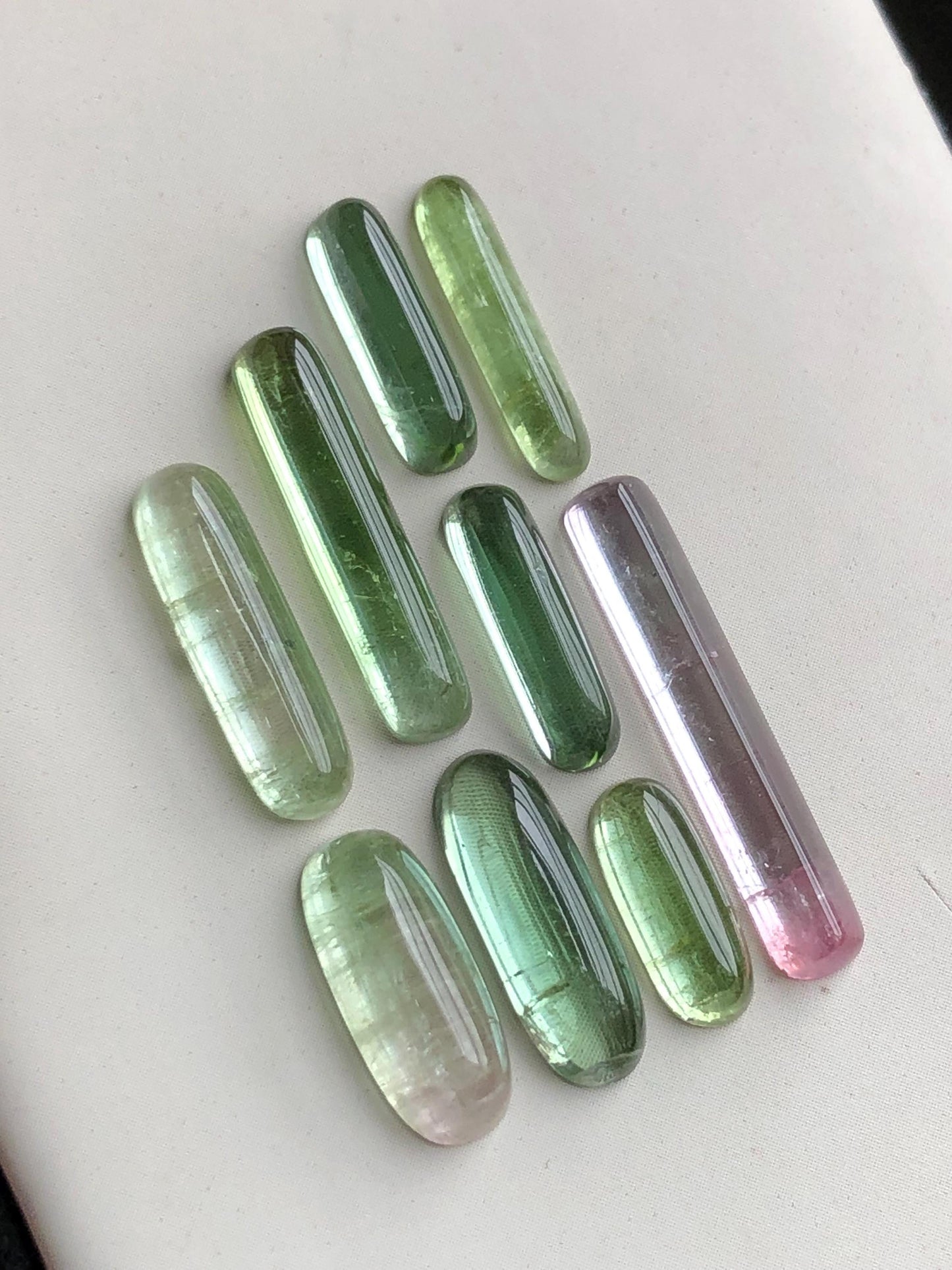 23.90 carats Green tourmaline cabochons lot origin Afghanistan