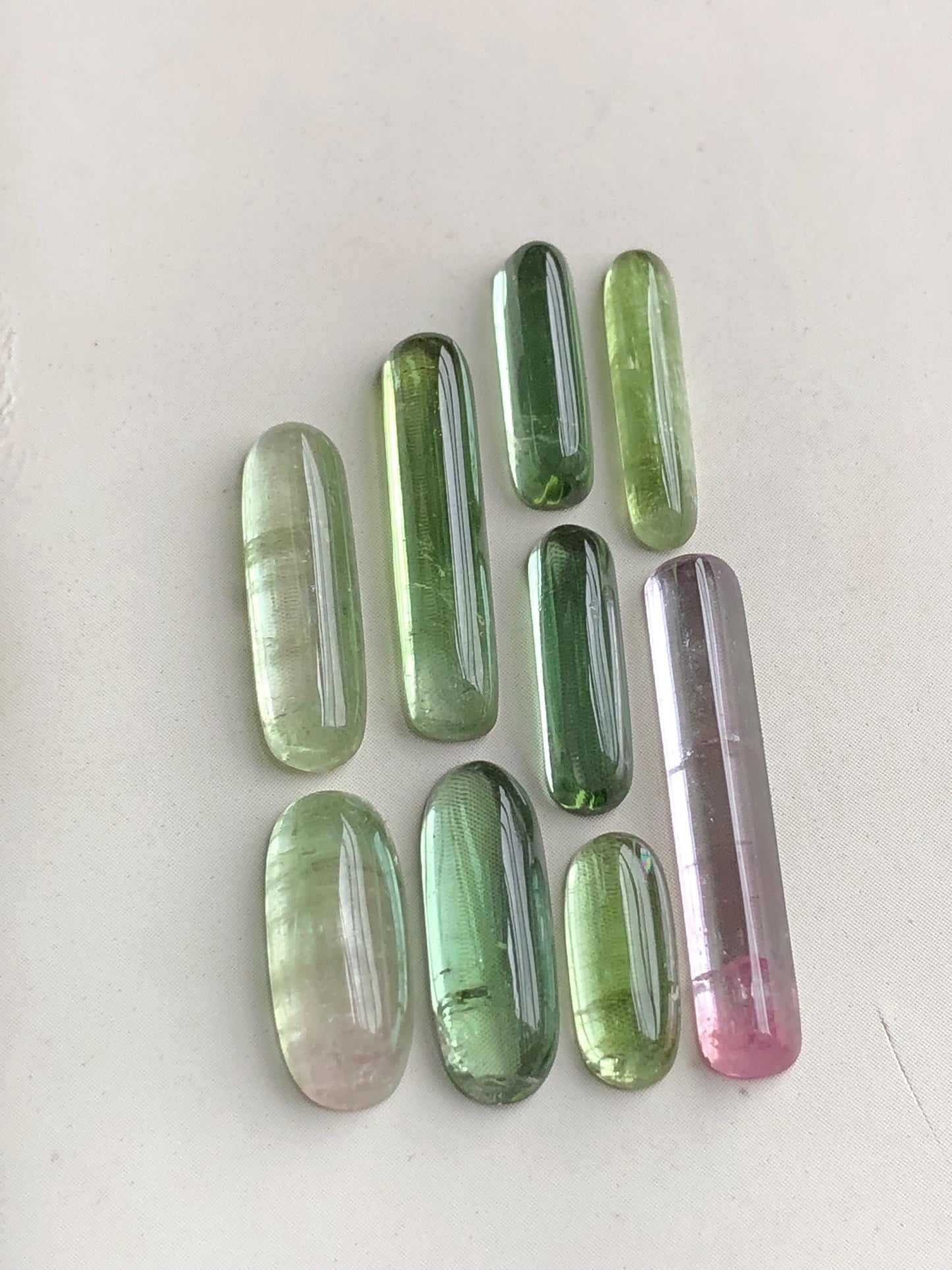 23.90 carats Green tourmaline cabochons lot origin Afghanistan