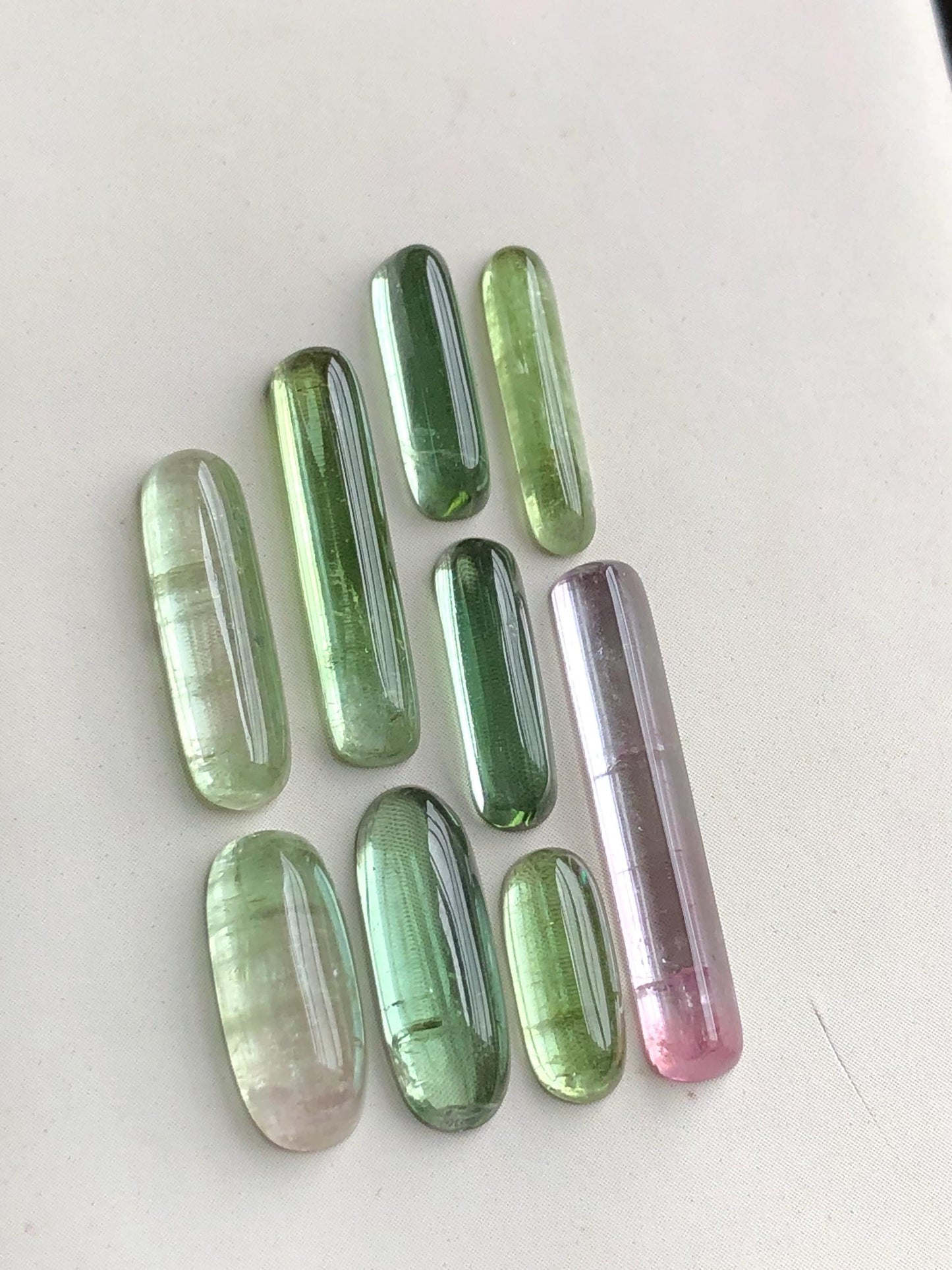 23.90 carats Green tourmaline cabochons lot origin Afghanistan