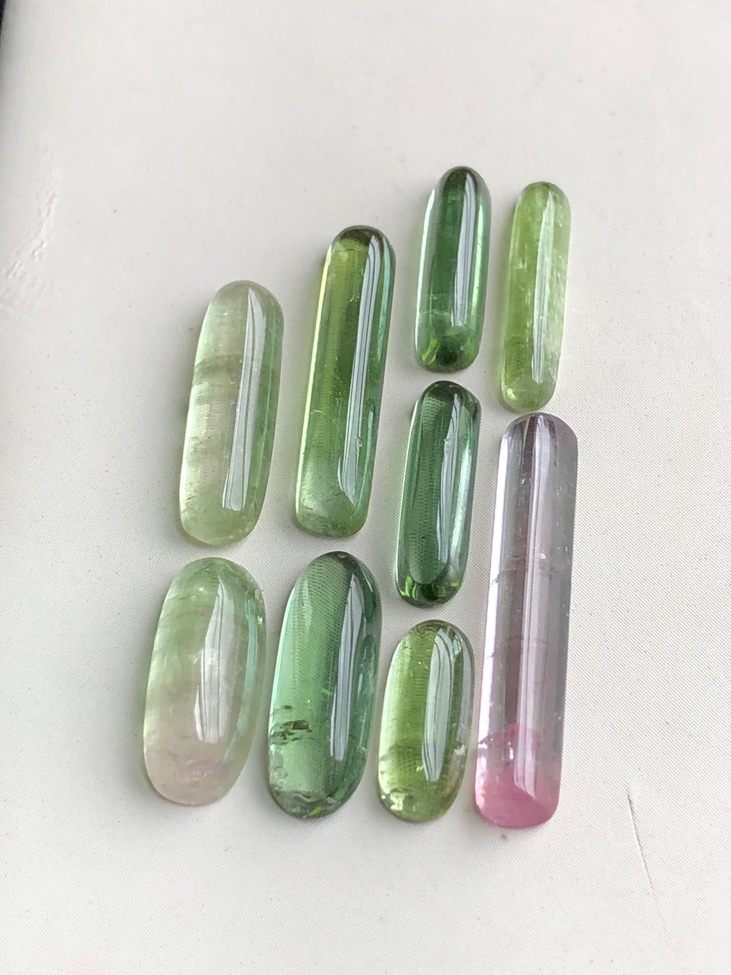 23.90 carats Green tourmaline cabochons lot origin Afghanistan