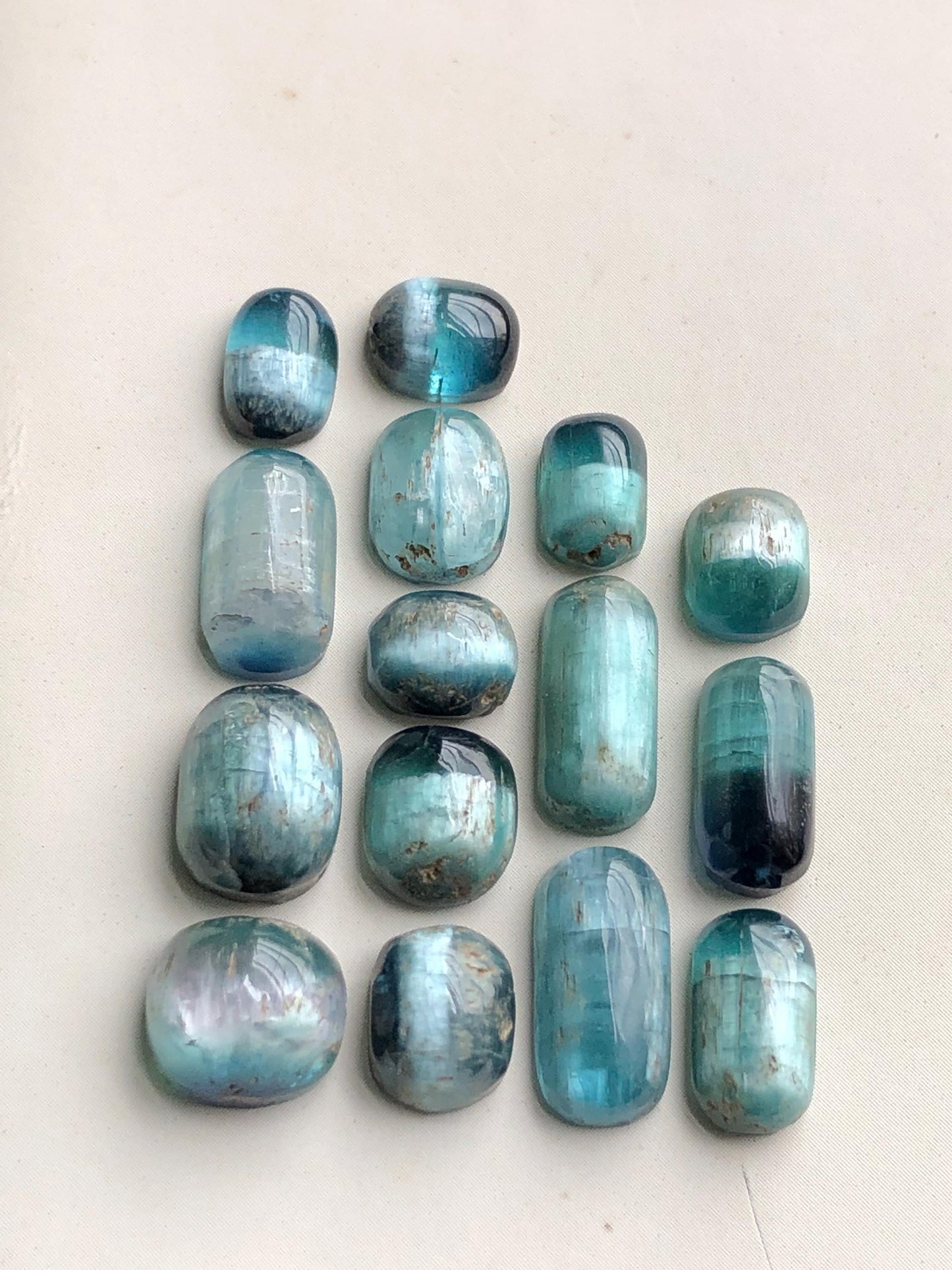 46 Cats eye tourmaline cabochons lot