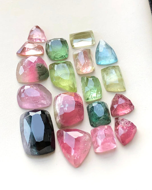 Multi colours tourmaline rose cut lot natural origin Afghanistan