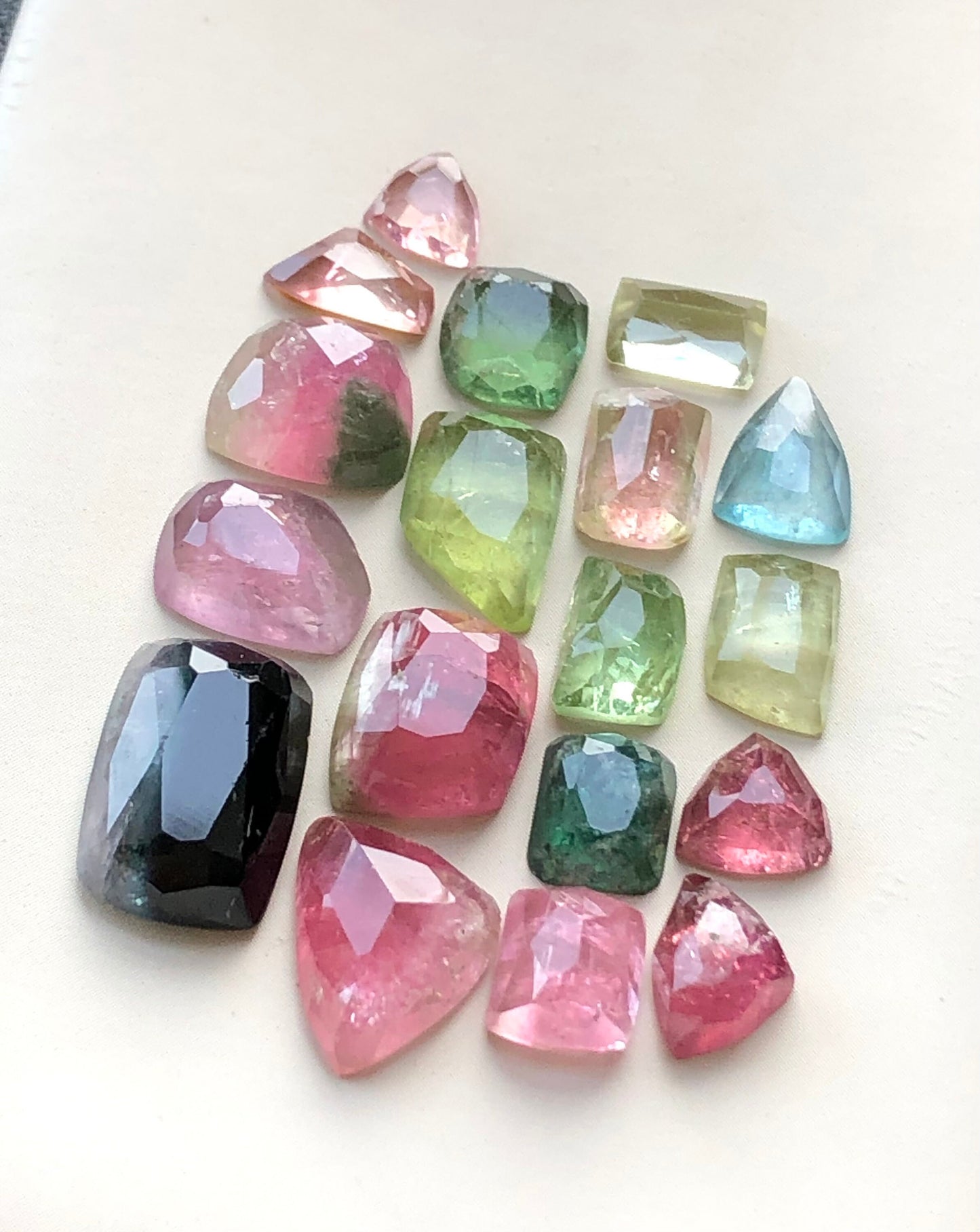 Multi colours tourmaline rose cut lot natural origin Afghanistan