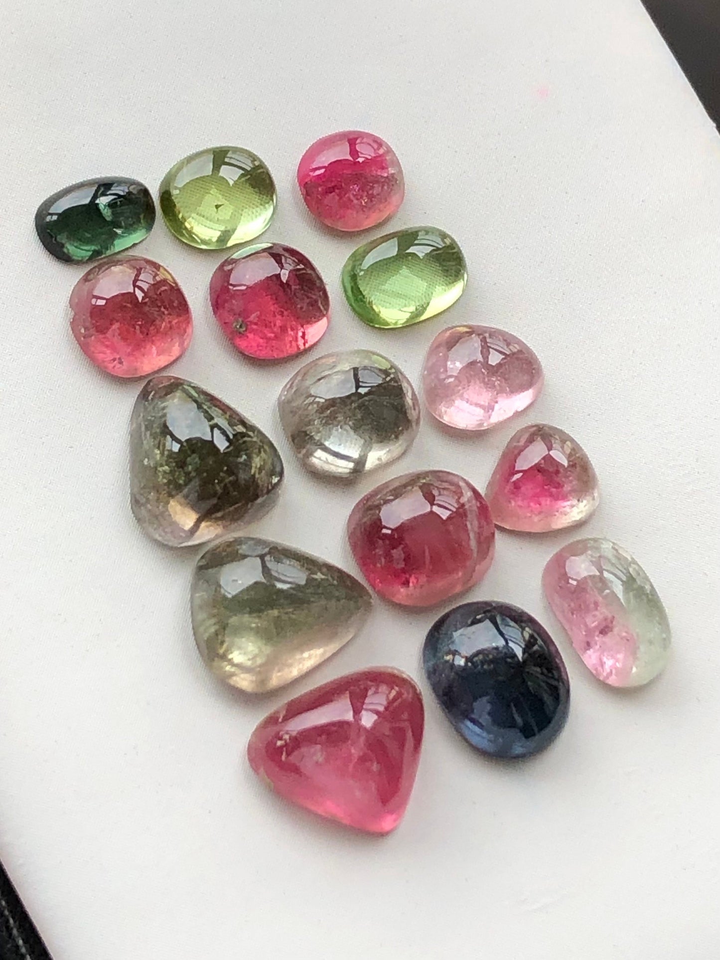 29.30  carats mix colours afghani tourmaline cabochons lot available 7 to 10.5 mm length