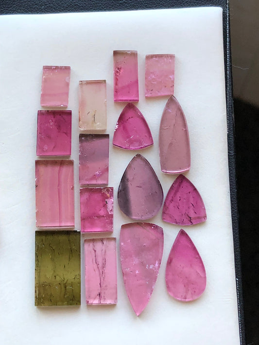 Pink tourmaline slices 49.90 carats