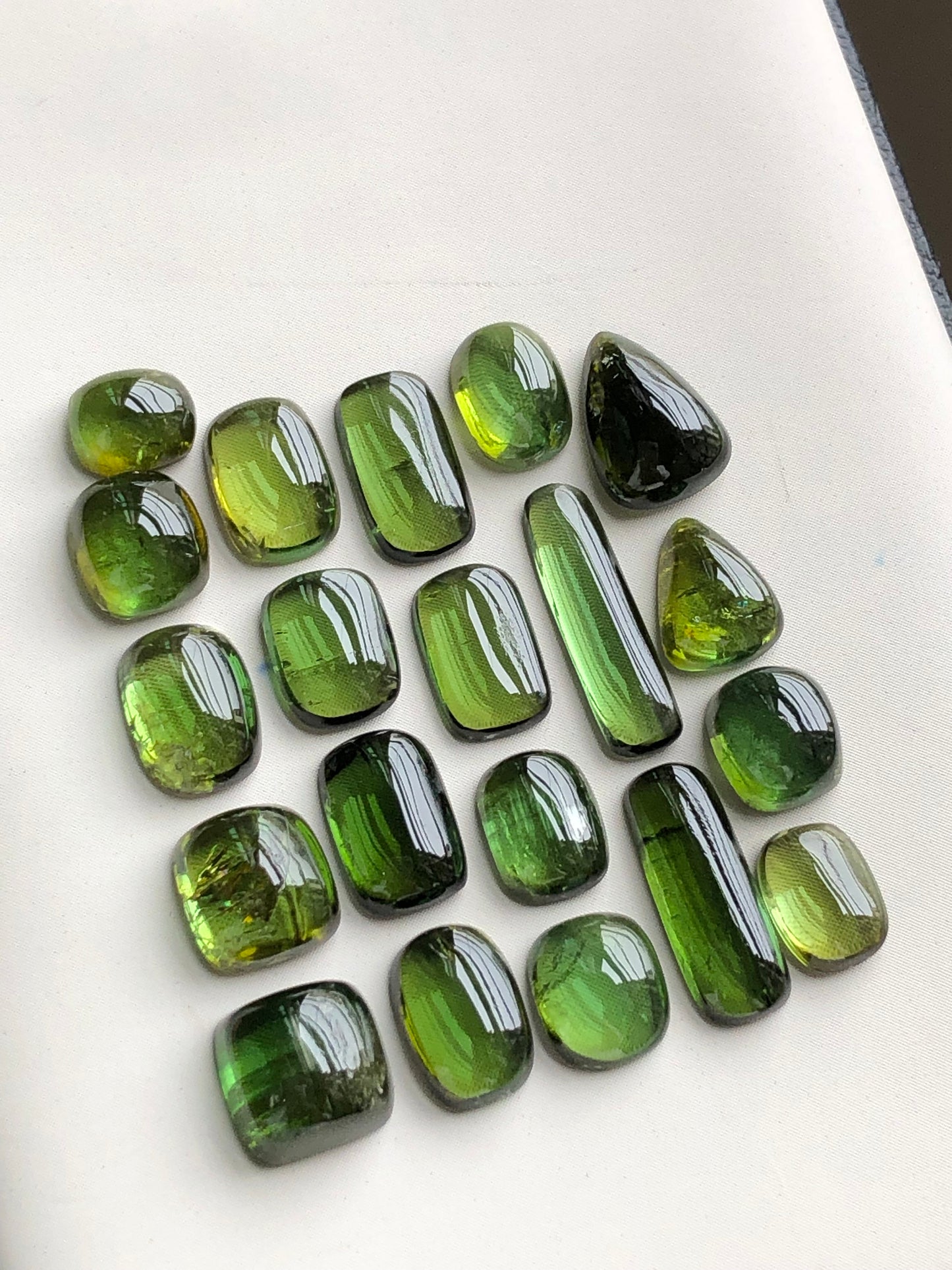 Gorgeous olive green tourmaline cabochons 31.20 carats