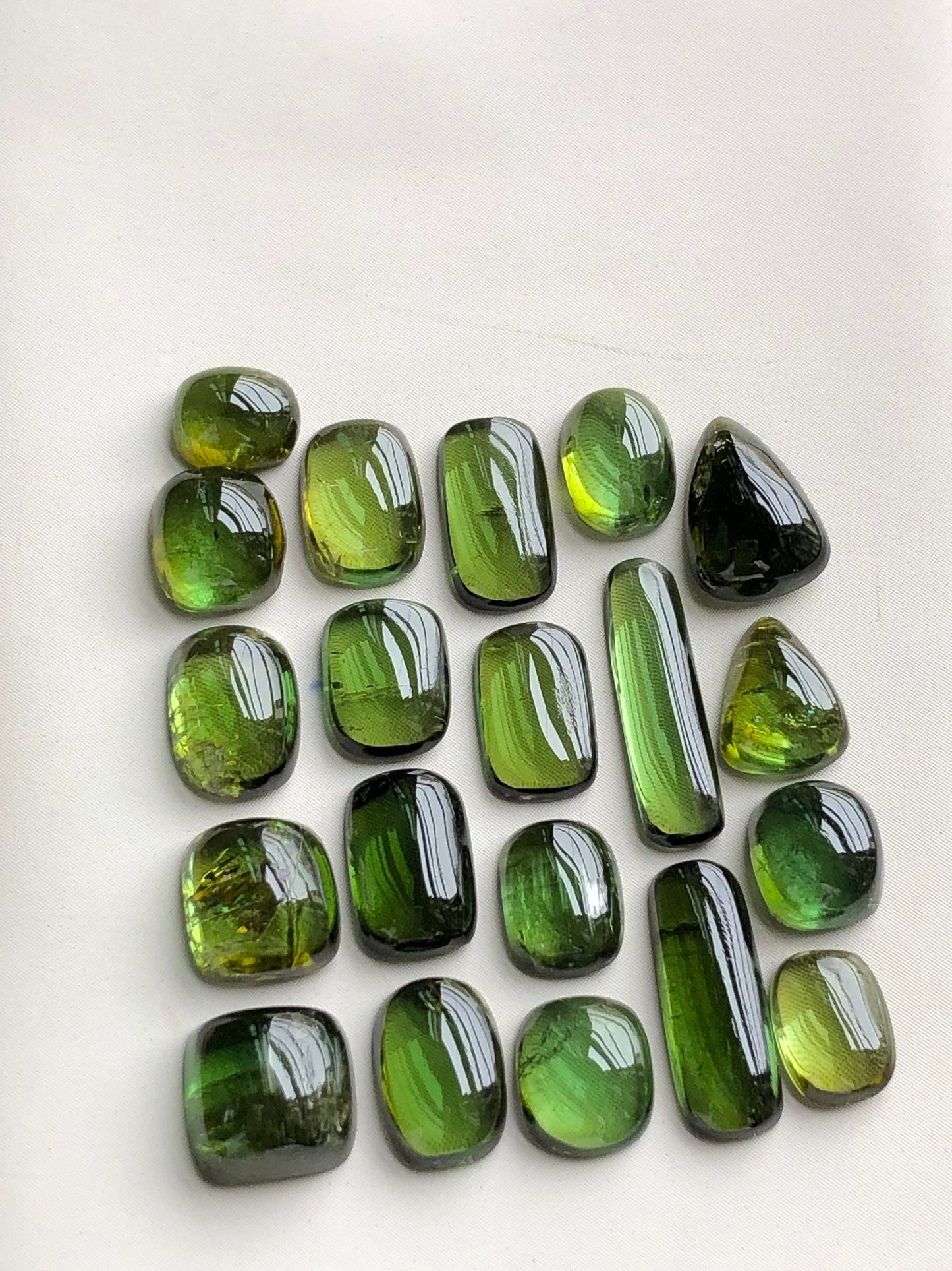 Gorgeous olive green tourmaline cabochons 31.20 carats