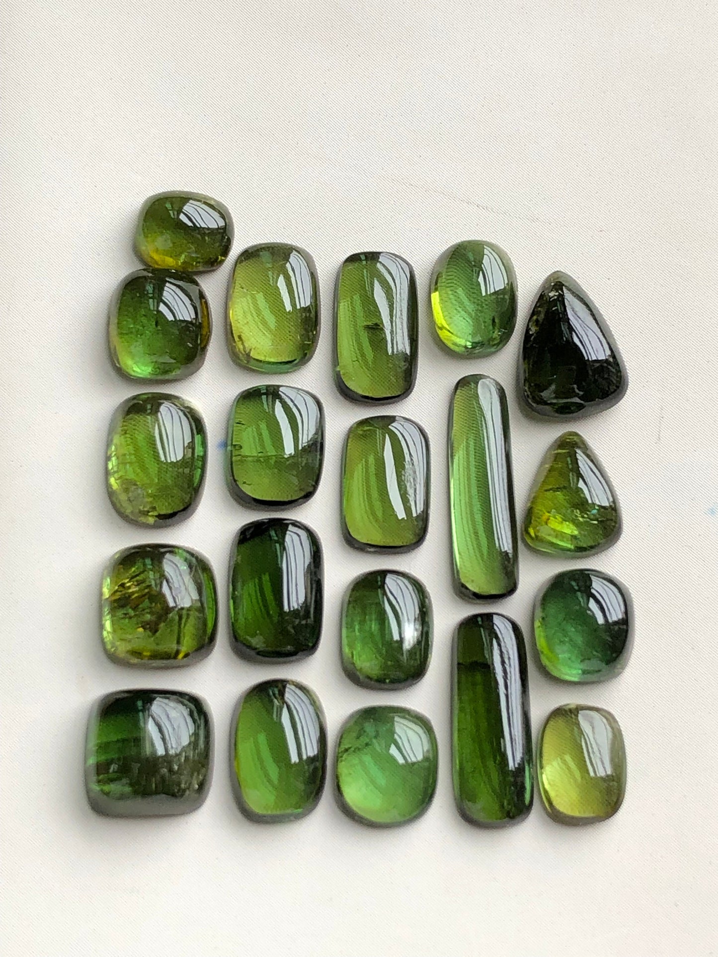 Gorgeous olive green tourmaline cabochons 31.20 carats