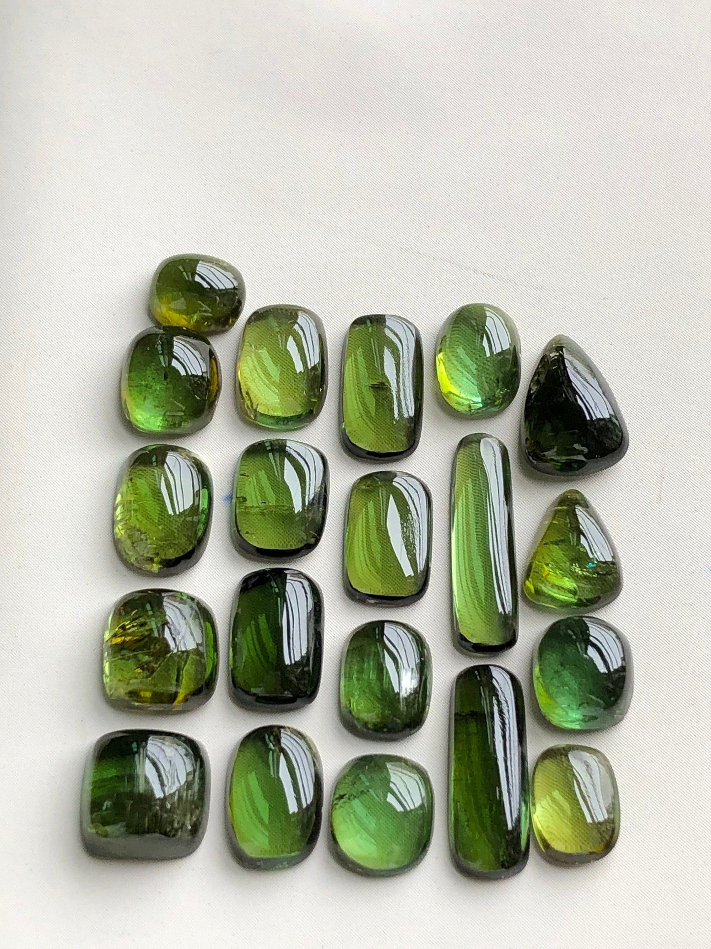 Gorgeous olive green tourmaline cabochons 31.20 carats