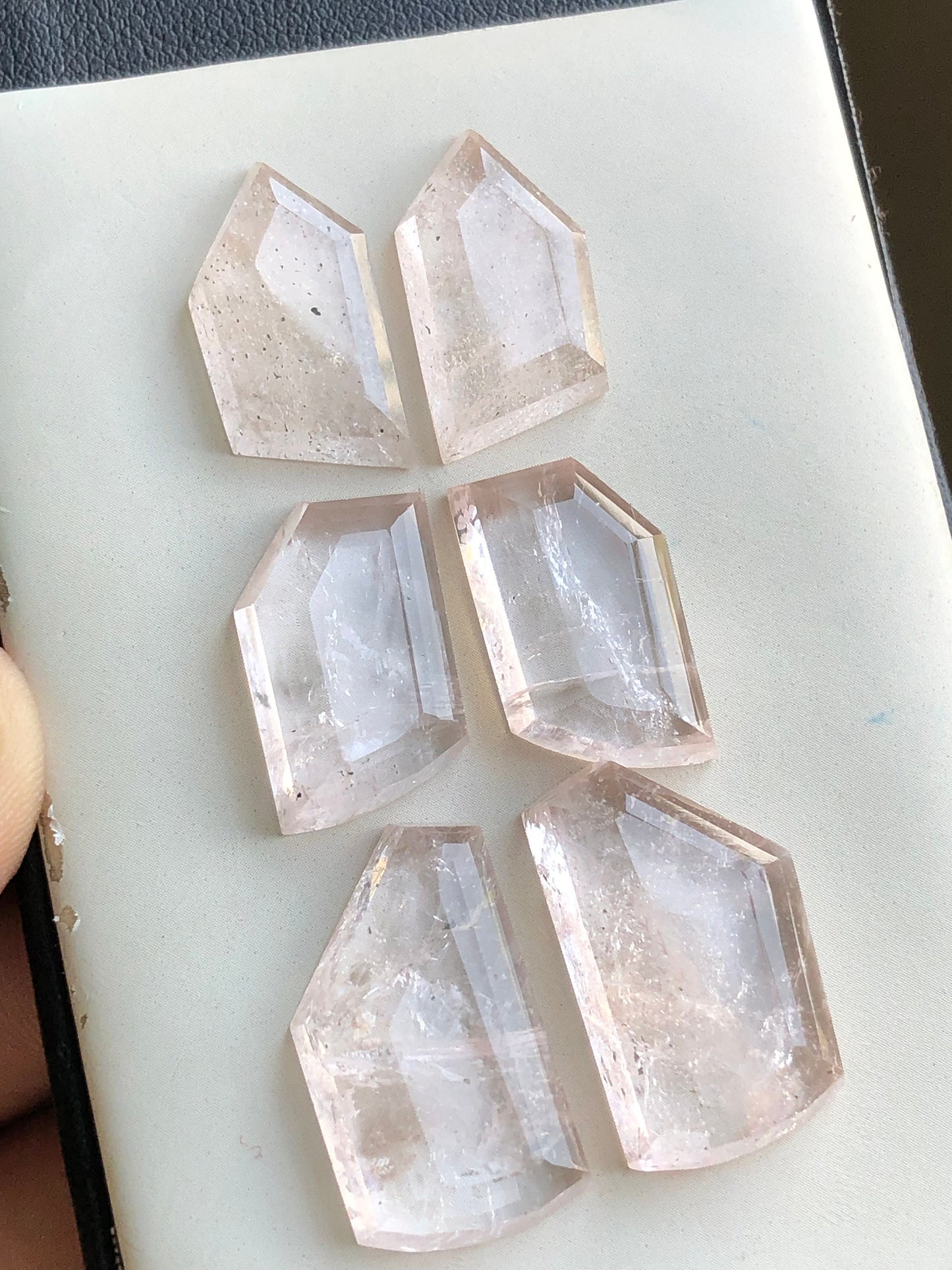 Morganite pairs rose cuts 87.40 carats