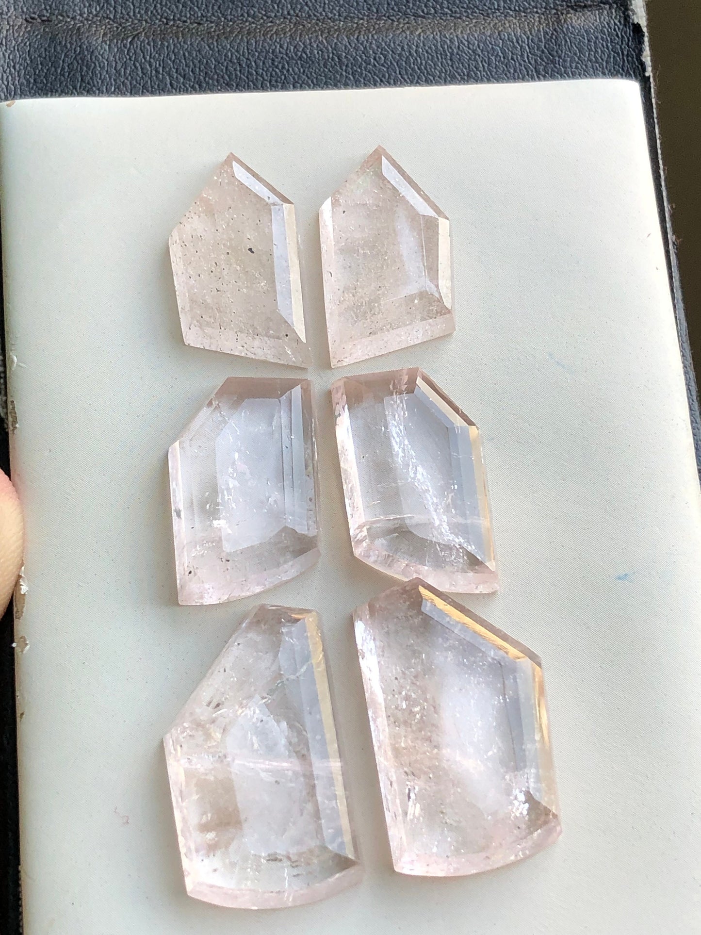 Morganite pairs rose cuts 87.40 carats