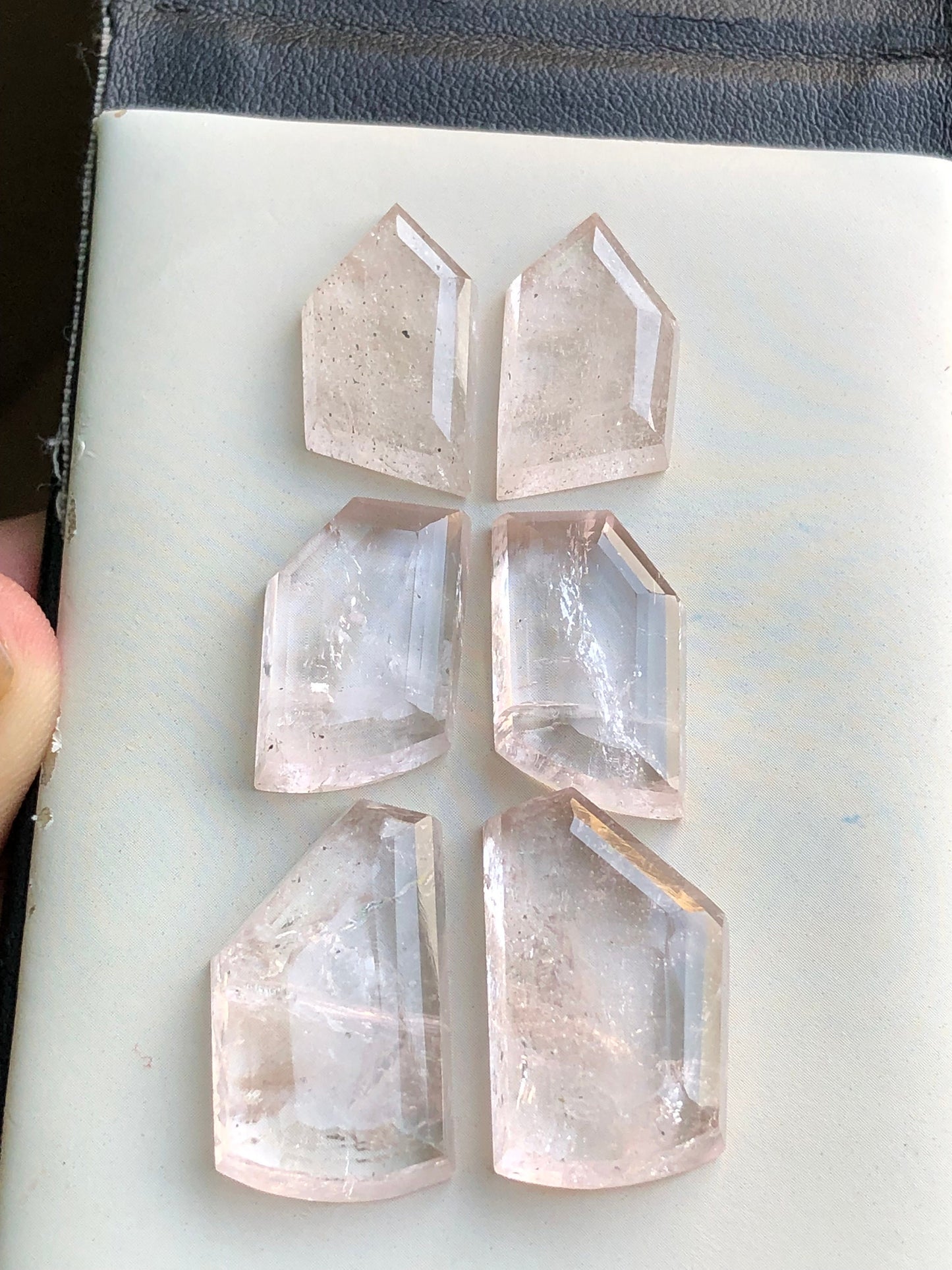 Morganite pairs rose cuts 87.40 carats