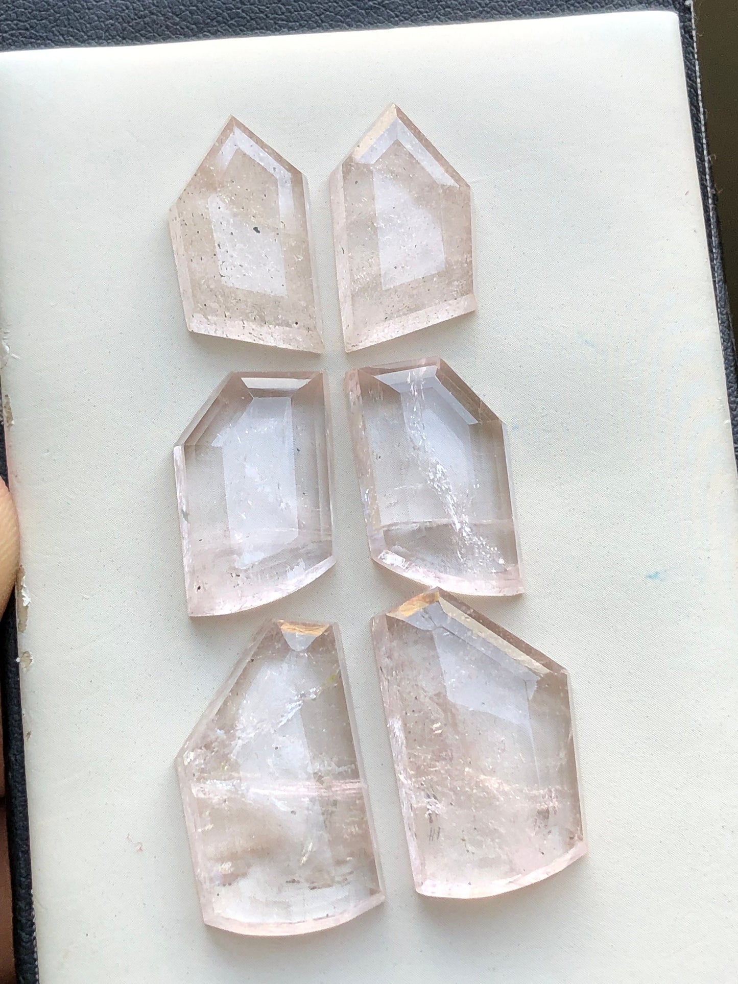 Morganite pairs rose cuts 87.40 carats