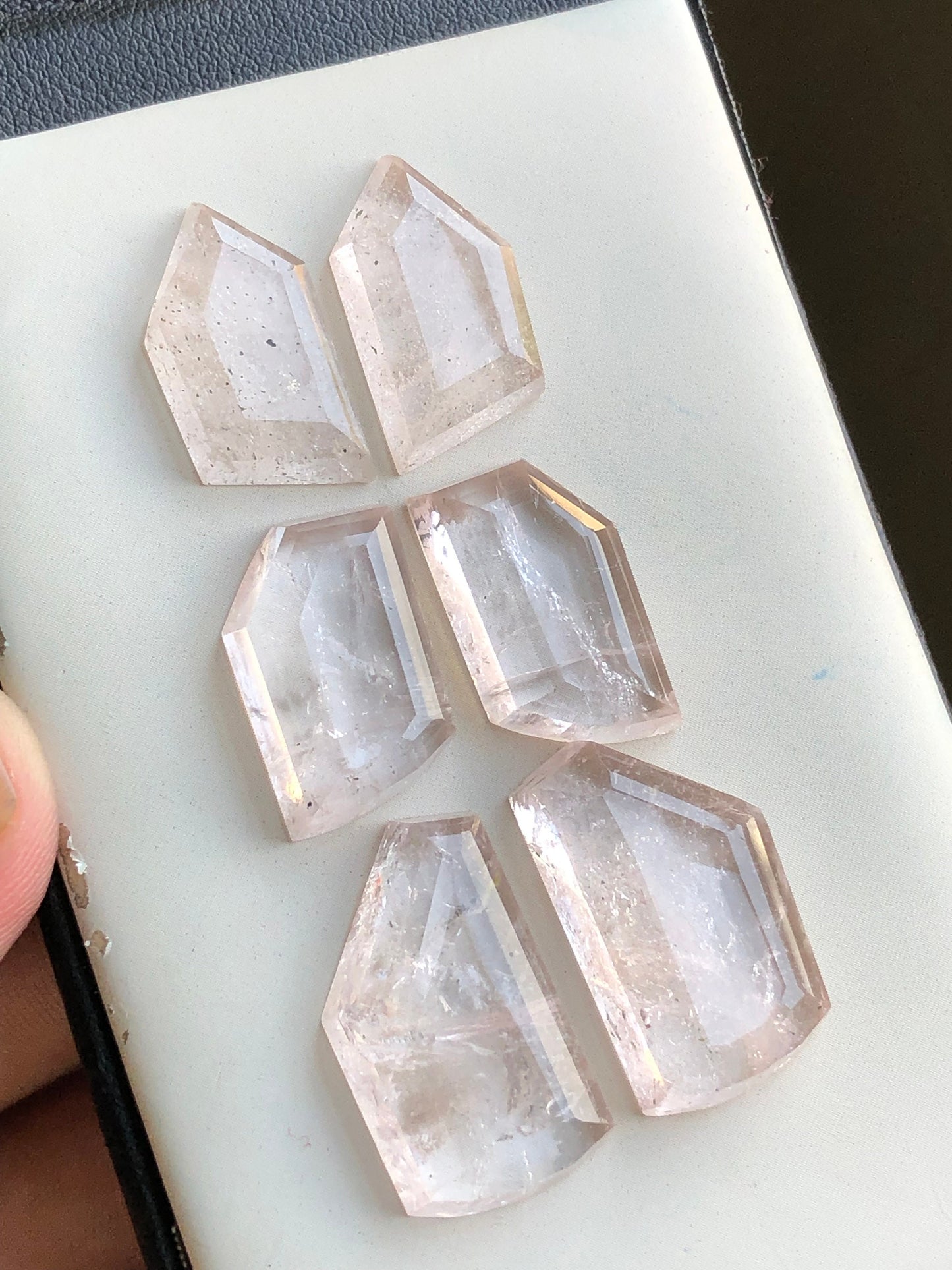 Morganite pairs rose cuts 87.40 carats