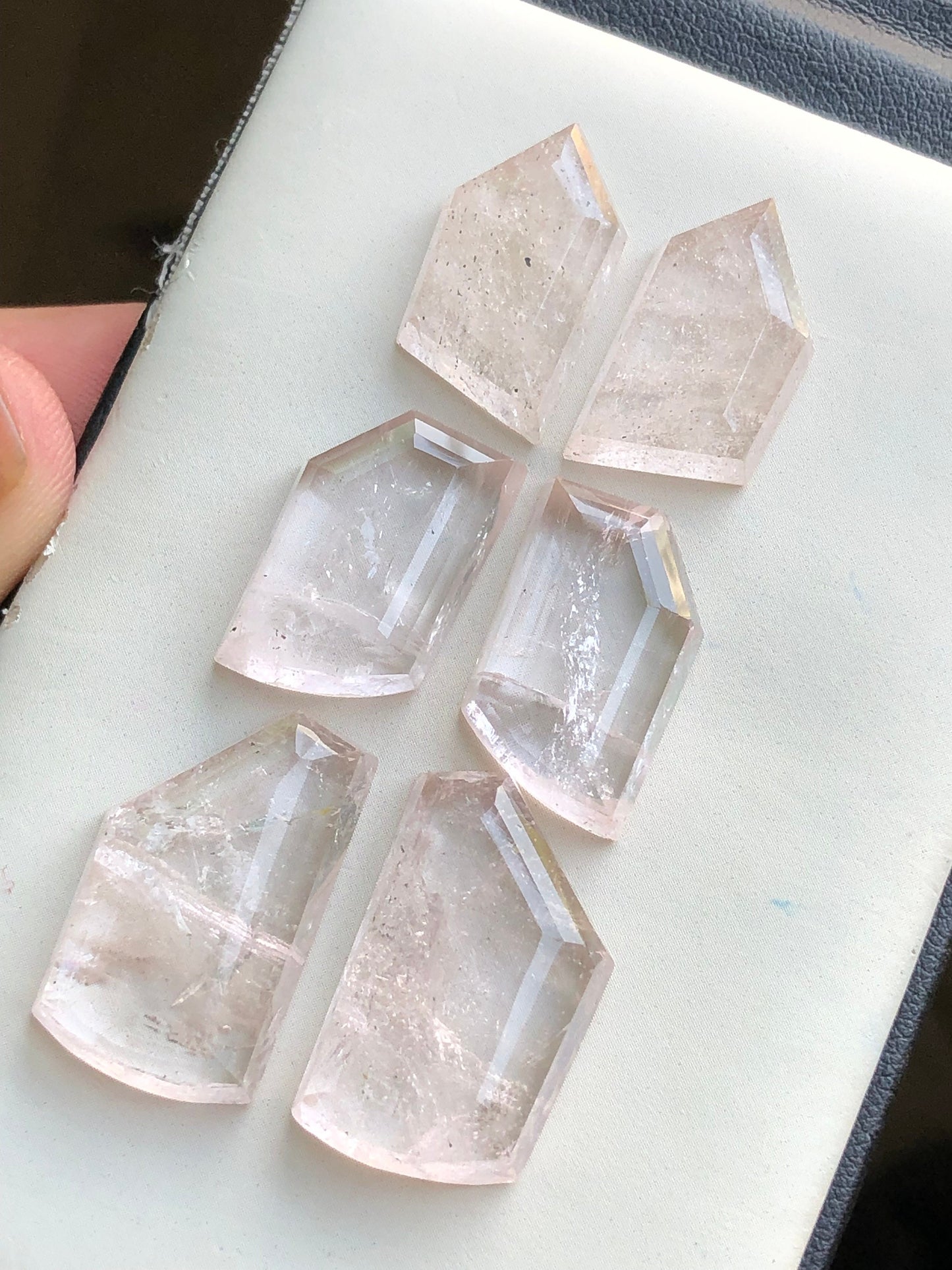 Morganite pairs rose cuts 87.40 carats