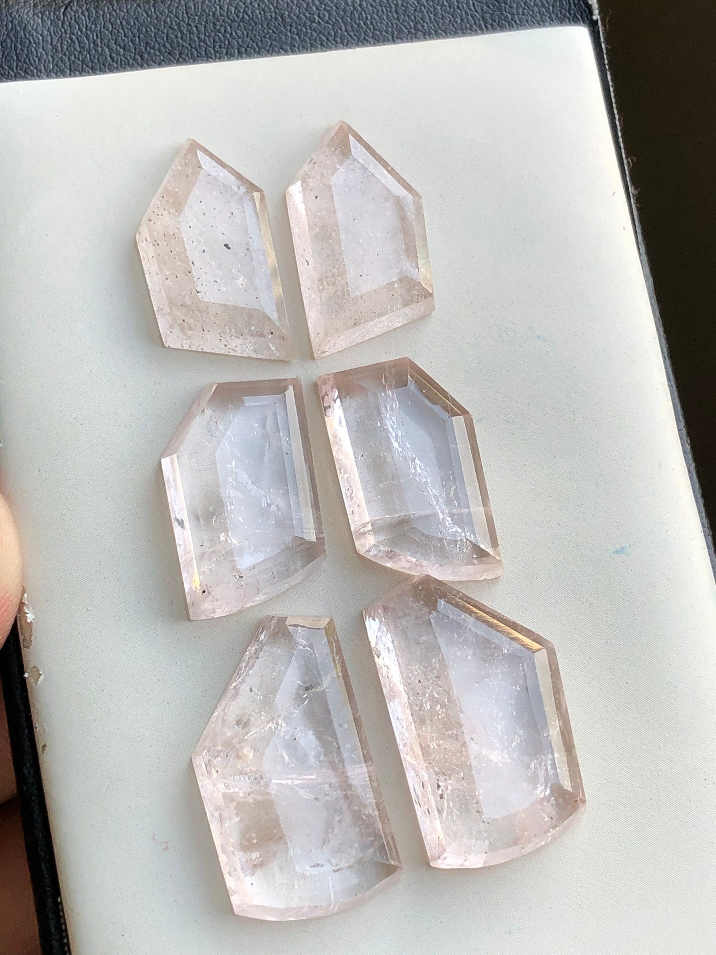 Morganite pairs rose cuts 87.40 carats