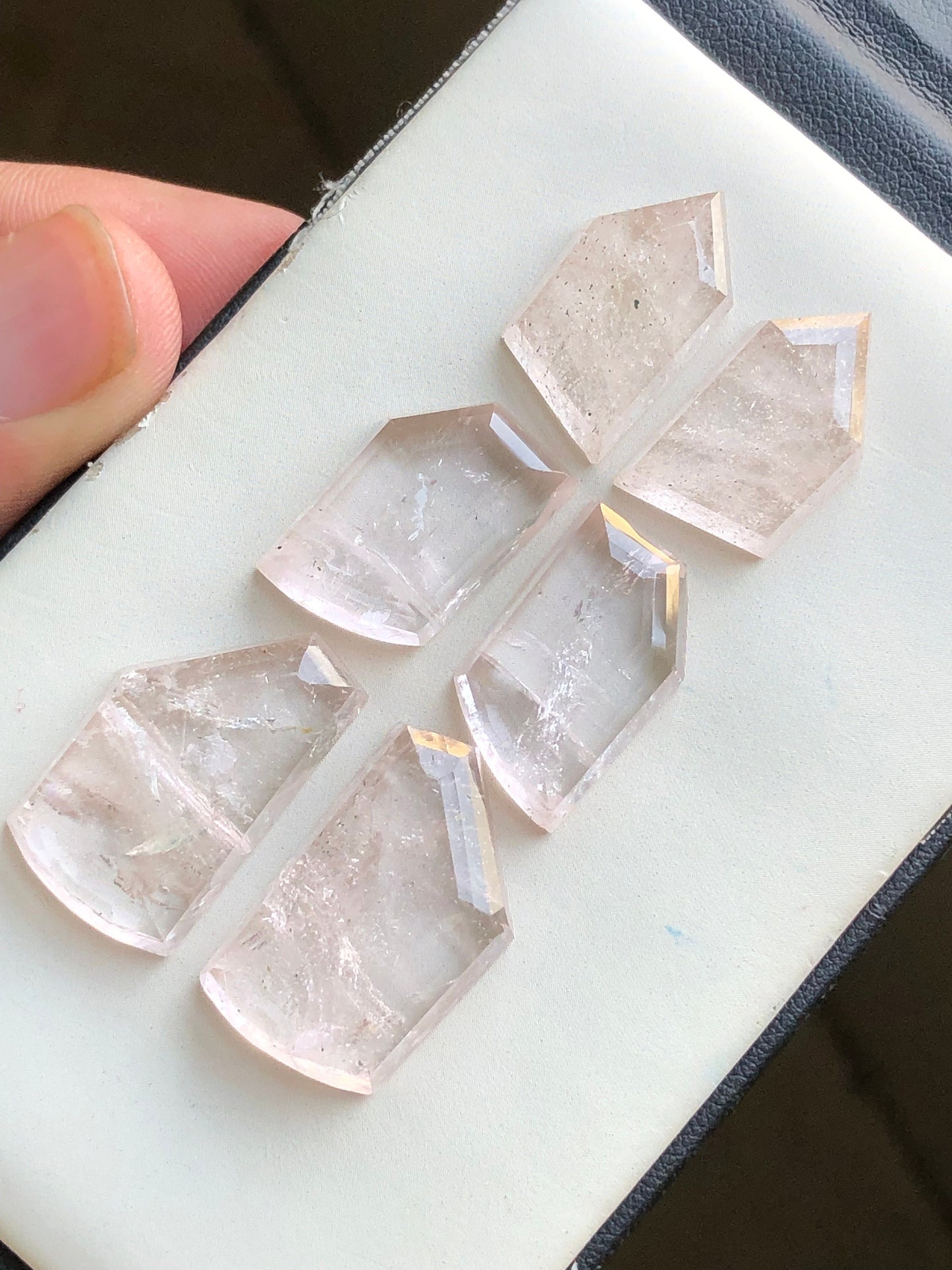 Morganite pairs rose cuts 87.40 carats