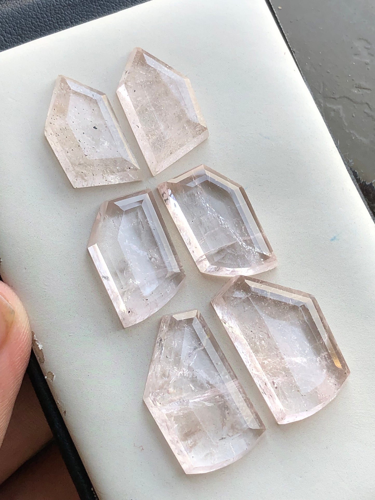 Morganite pairs rose cuts 87.40 carats