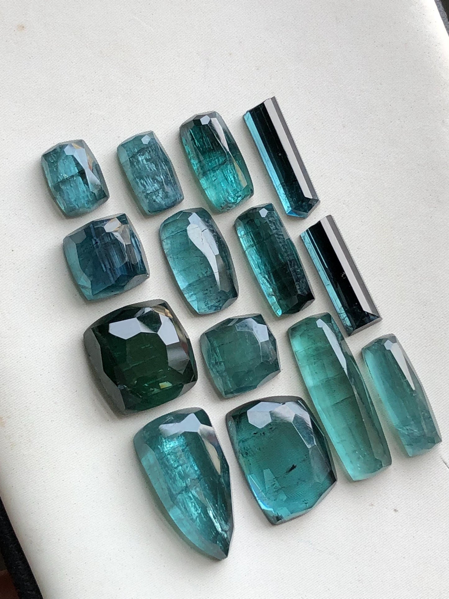 Natural blue tourmaline rose cuts available for sale 36 carats