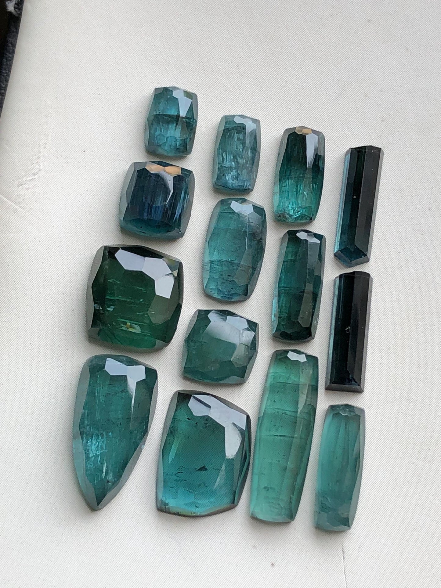 Natural blue tourmaline rose cuts available for sale 36 carats