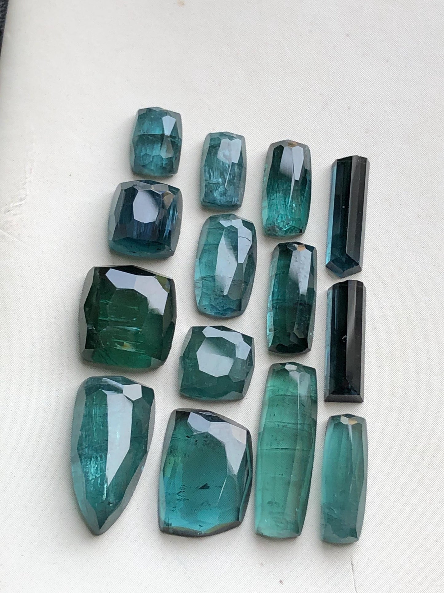 Natural blue tourmaline rose cuts available for sale 36 carats